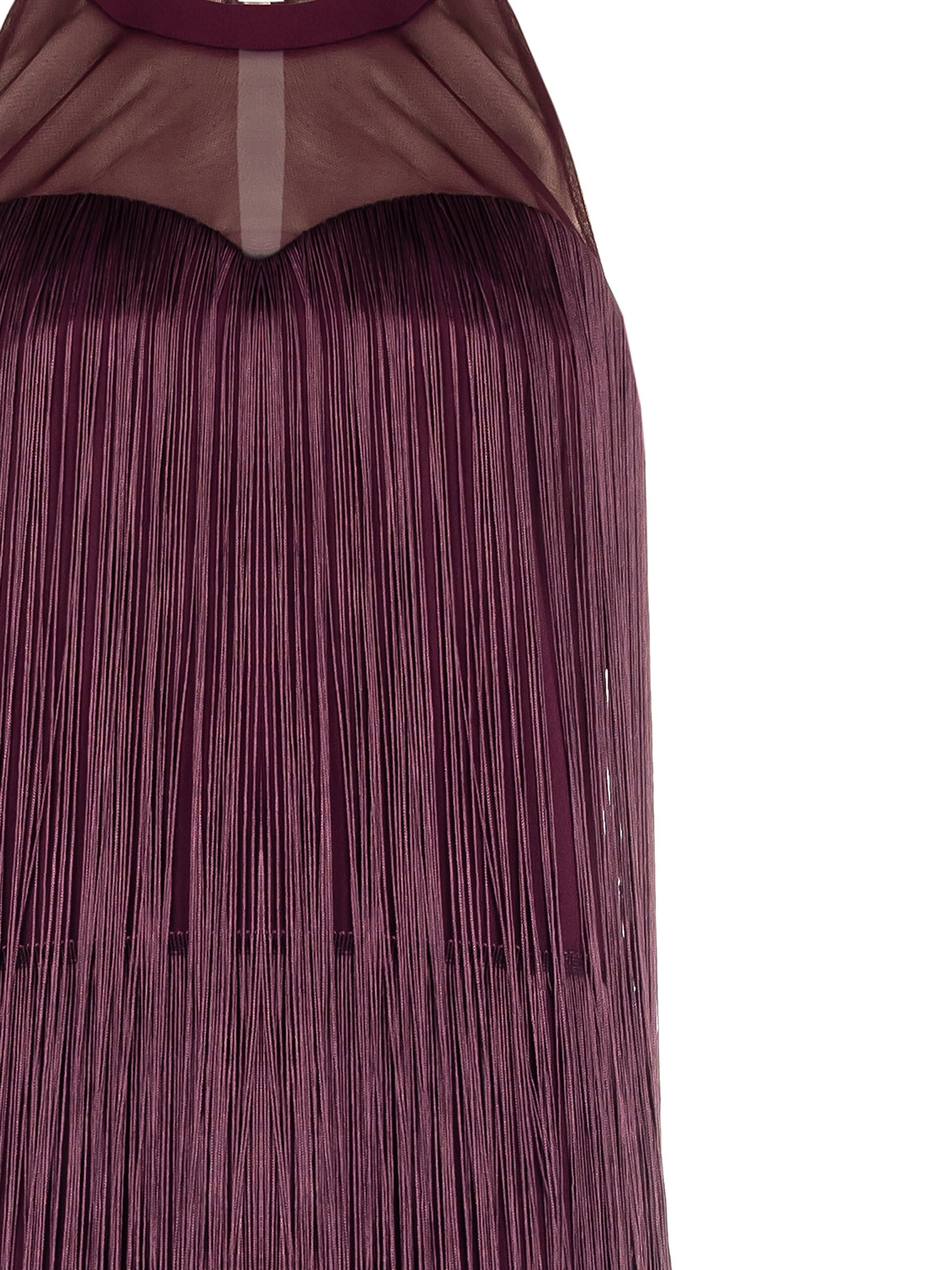 Abito Corto A Tubino Ricoperto Di Frange Rinascimento