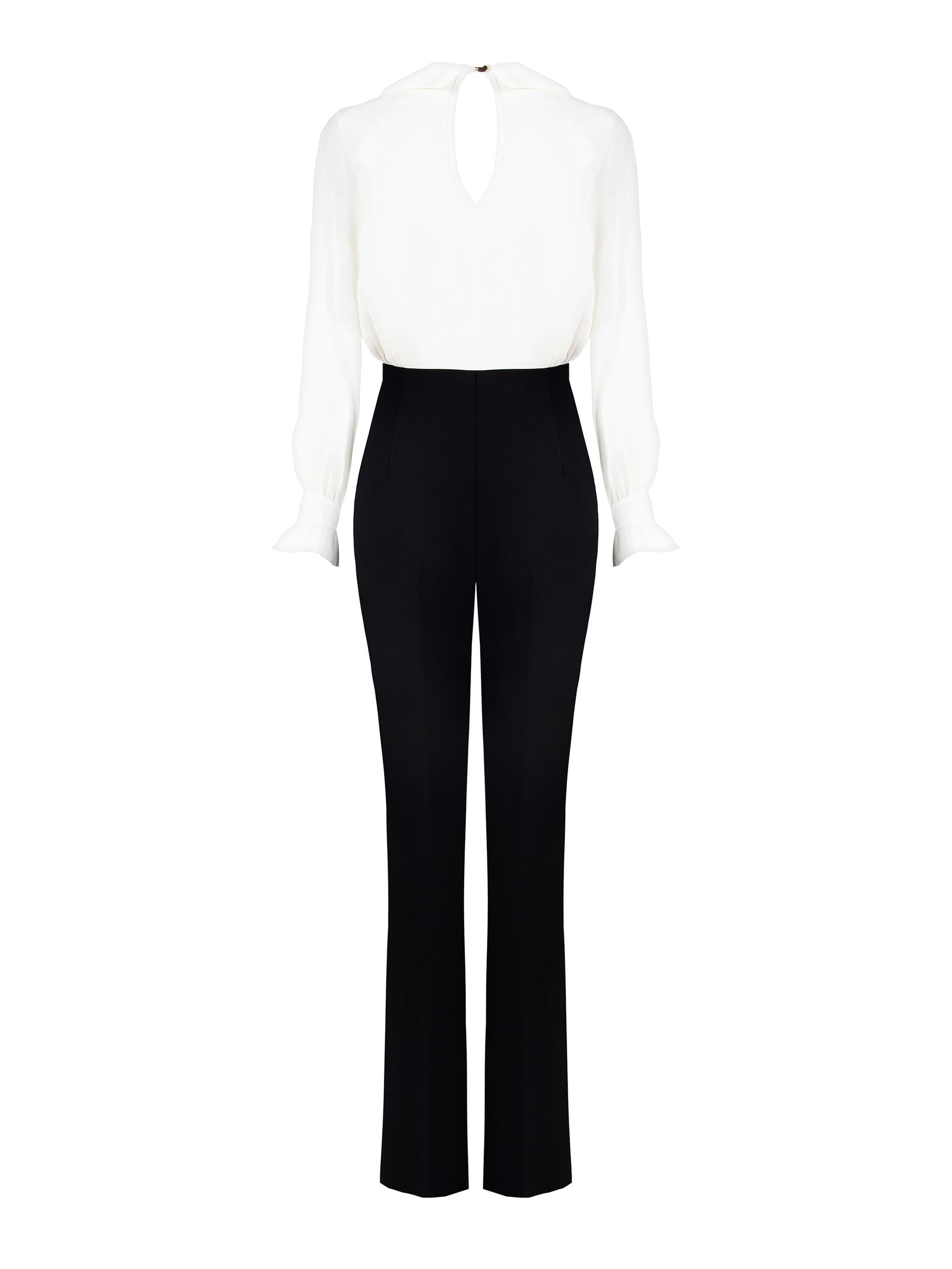 Tuta Intera Larga In Scuba Crepe Con Vita Arricciata Rinascimento