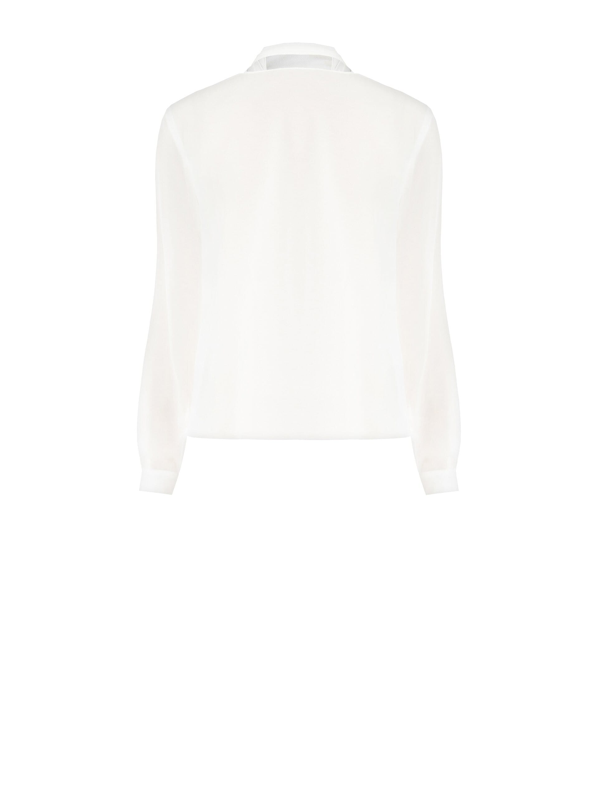 Blusa Fluida In Georgette Con Spilla Fiore E Foulard Integrato Rinascimento