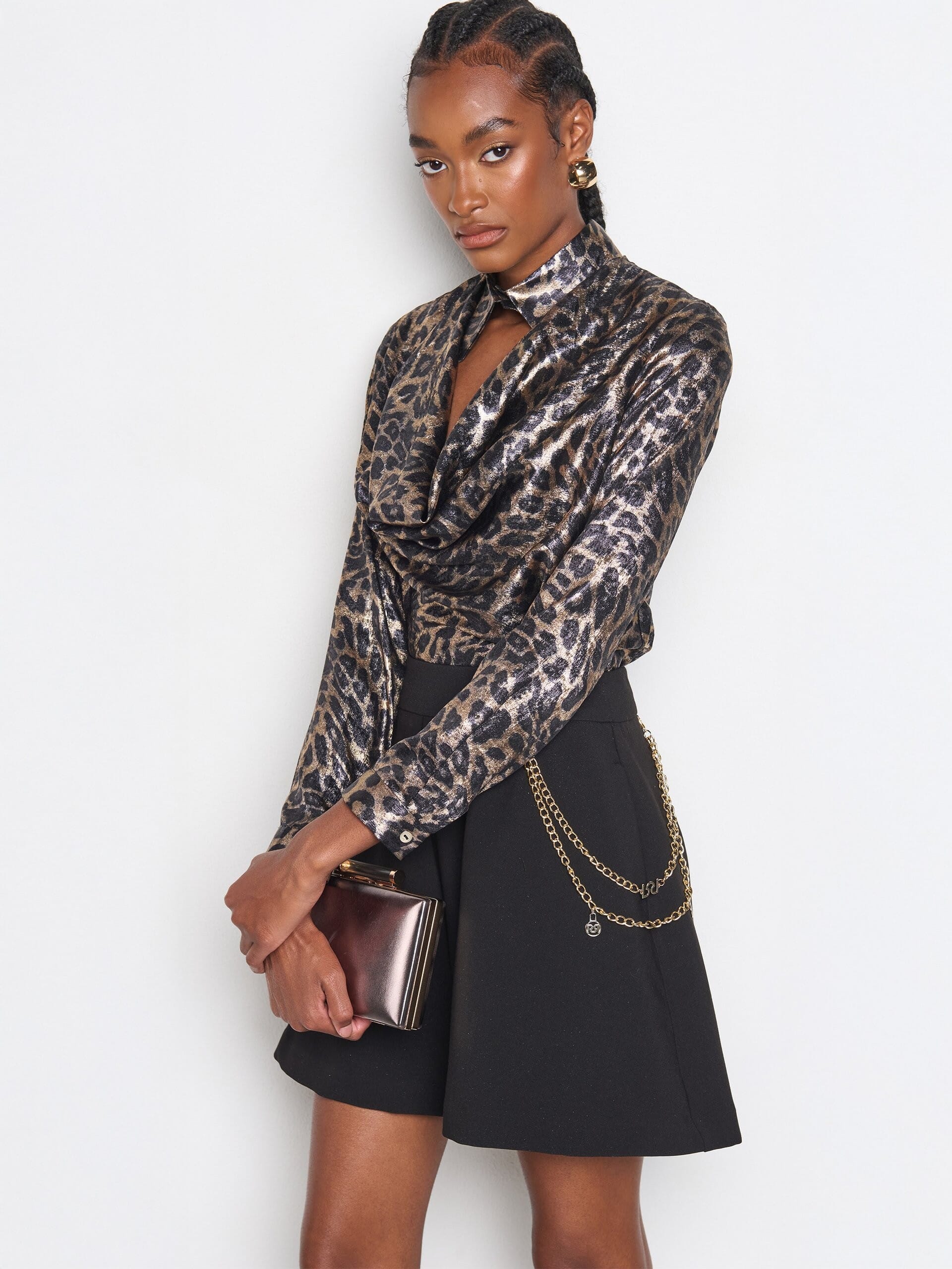 Rinascimento - Chemisier à collier et imprimé animalier