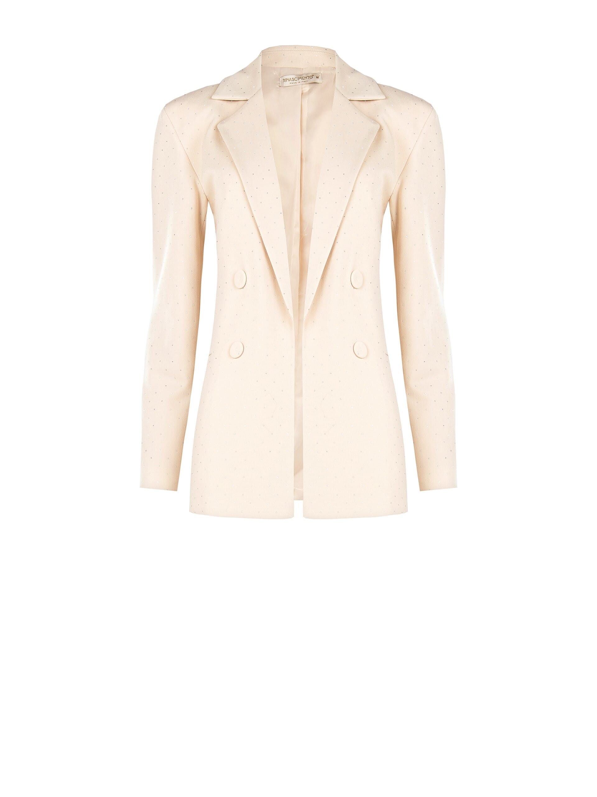 Giacca Blazer Aperta Ricoperta Di Micro Strass Rinascimento