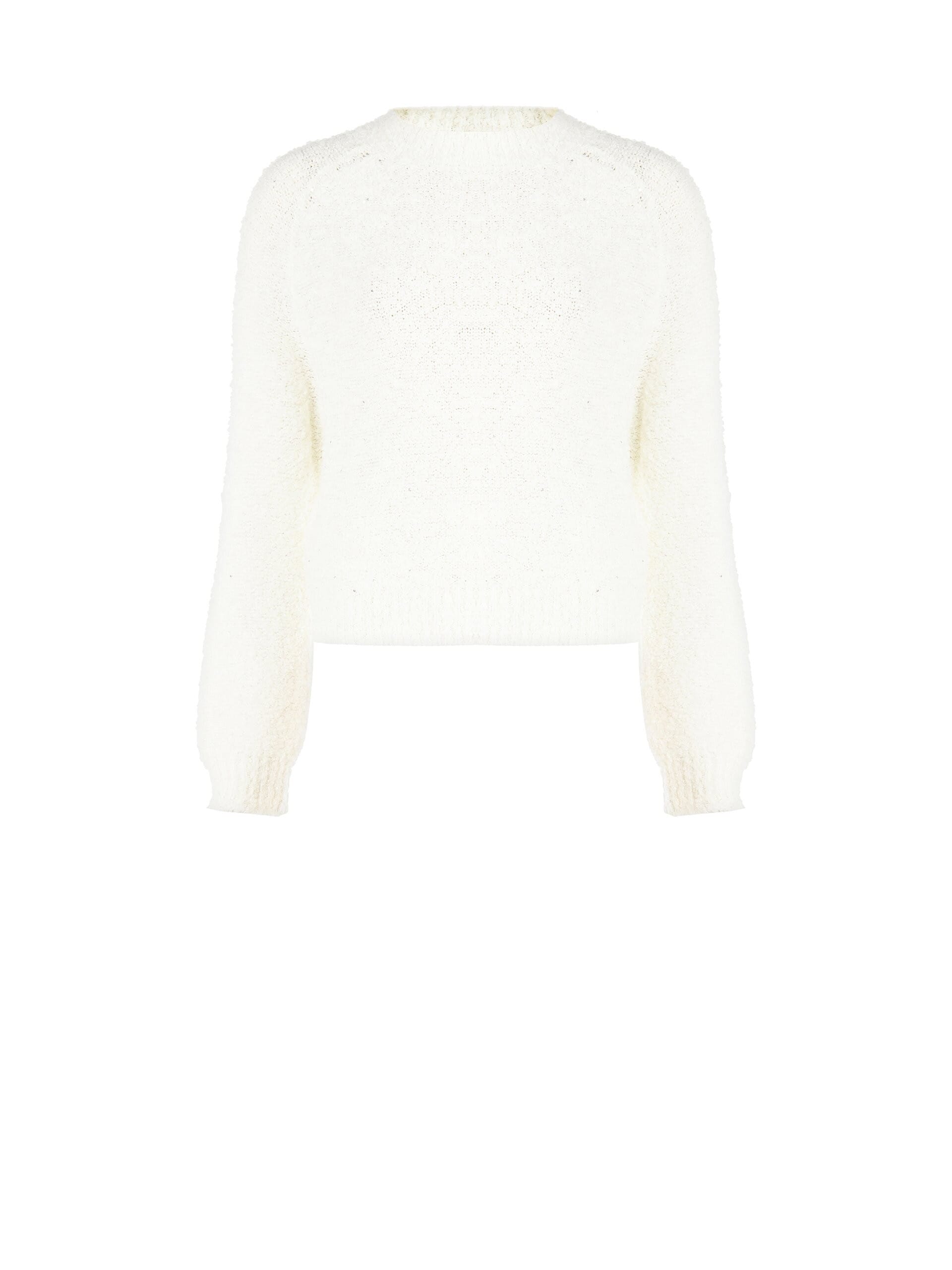 Maglione Corto Bouclé Con Mini Paillettes Rinascimento