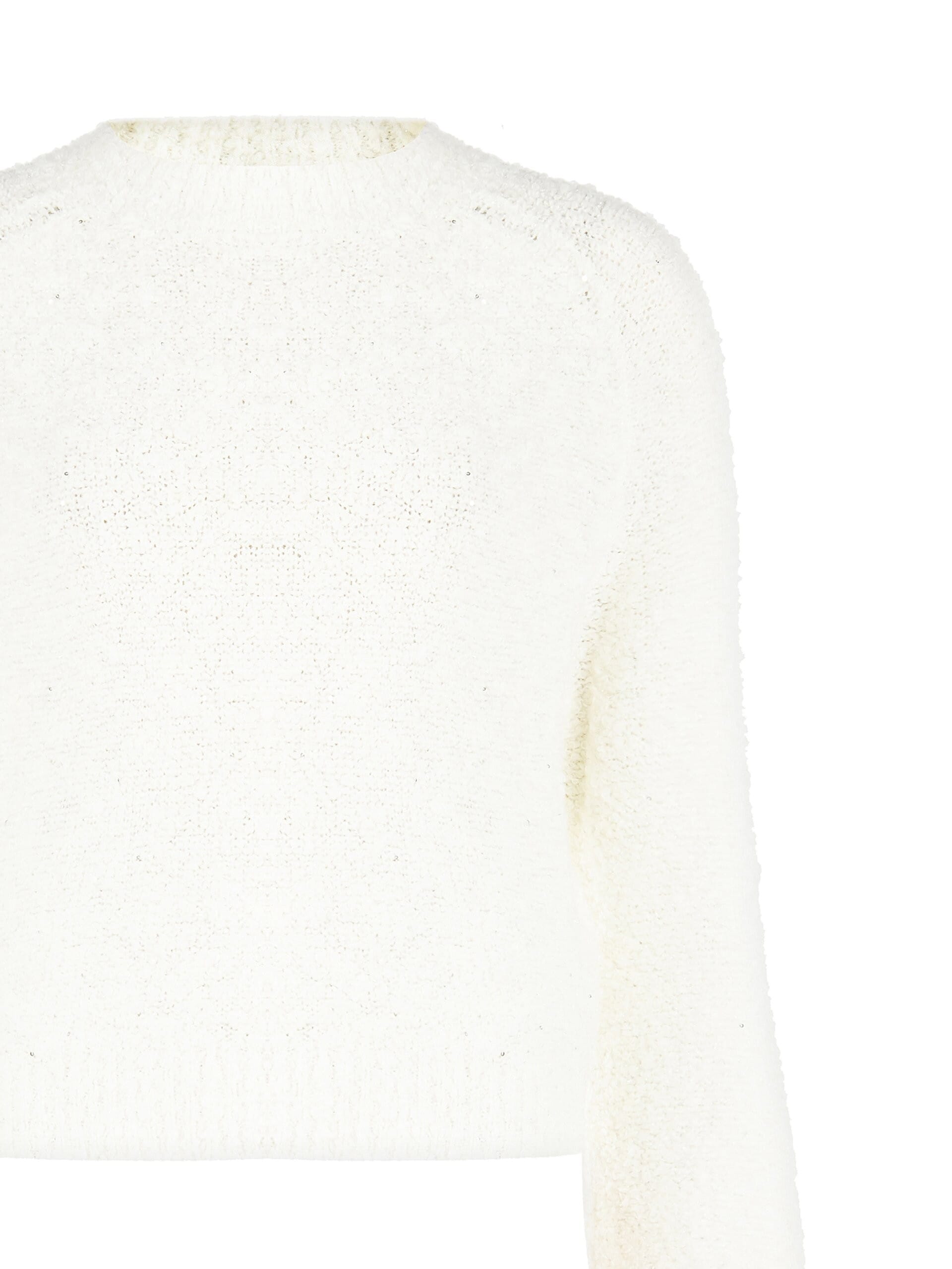 Maglione Corto Bouclé Con Mini Paillettes Rinascimento