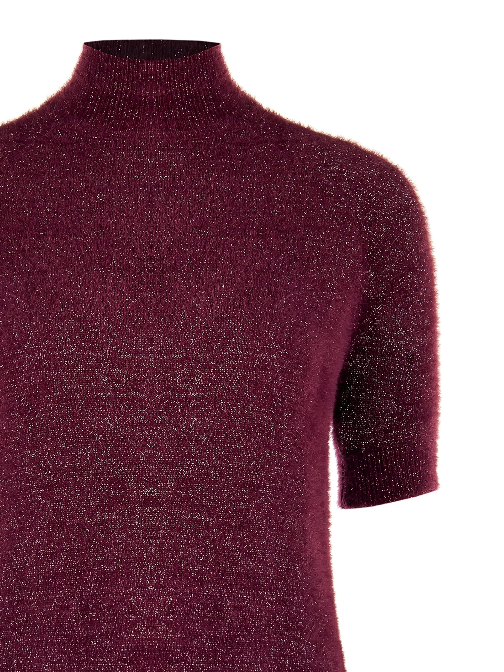 Maglione Fluffy A Manica Corta Con Filato In Lurex Effetto Glitter Rinascimento