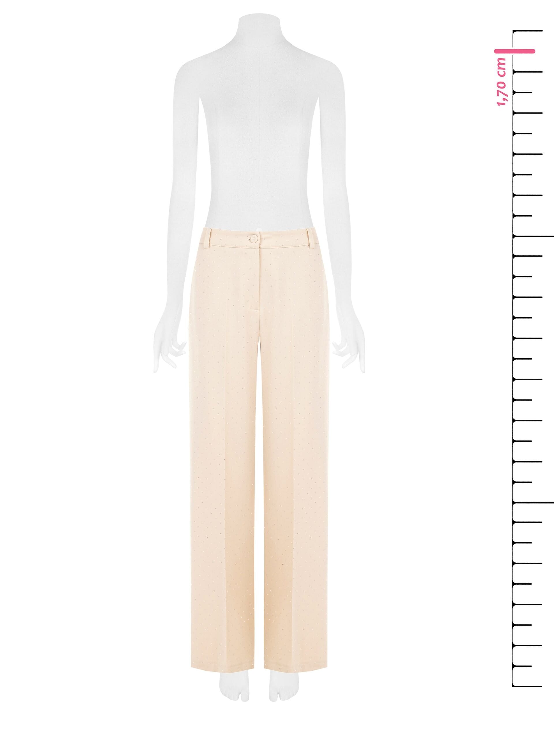 Mini pantalon palazzo recouvert de strass avec élastique dans le dos Rinascimento