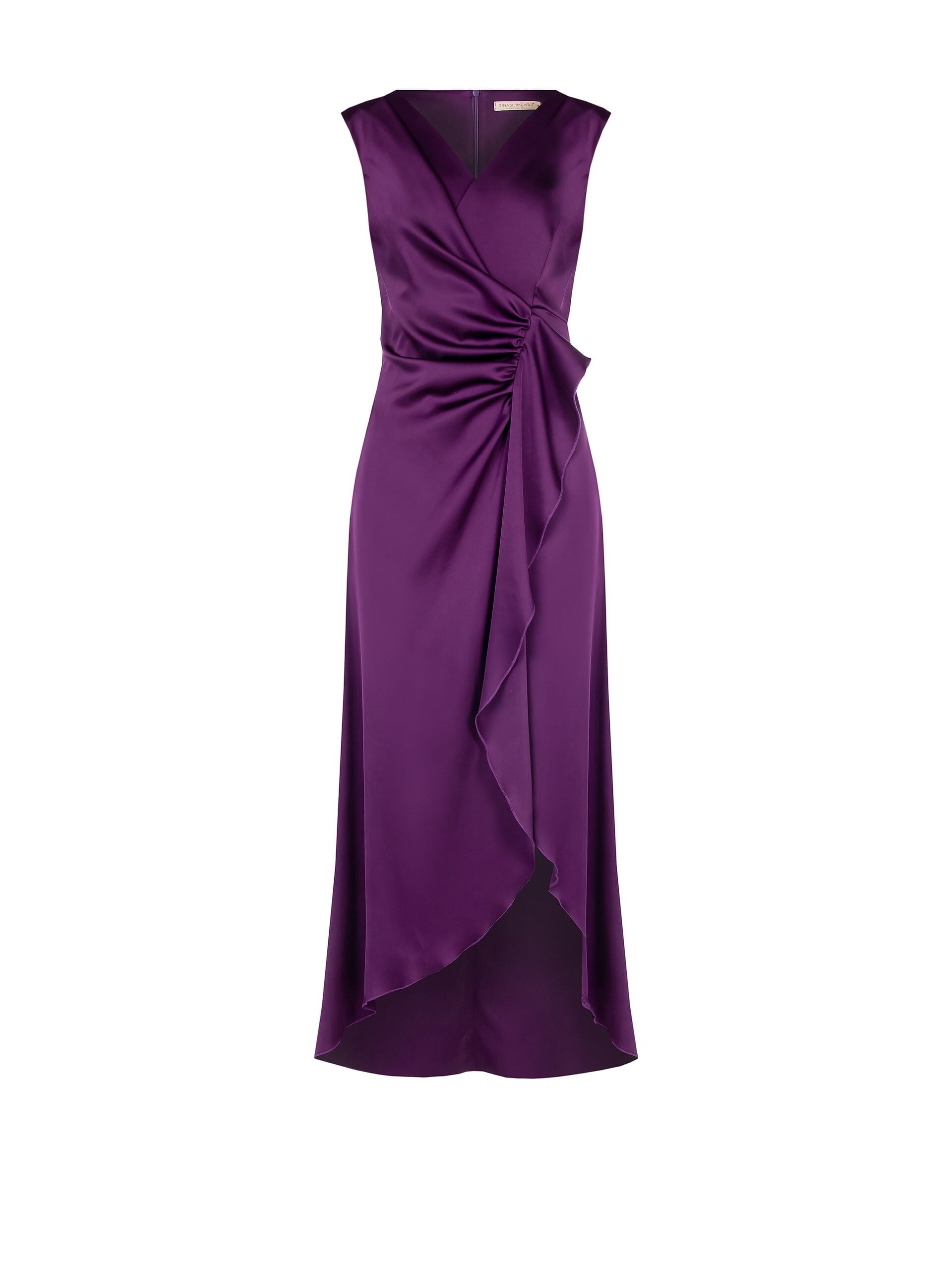 Rinascimento - Robe asymétrique en satin croisé