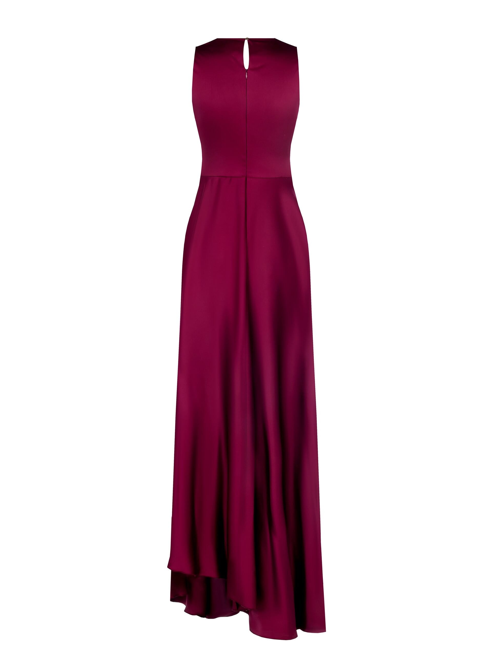 Robe extra longue en satin avec encolure en V et drapé sur les hanches Rinascimento