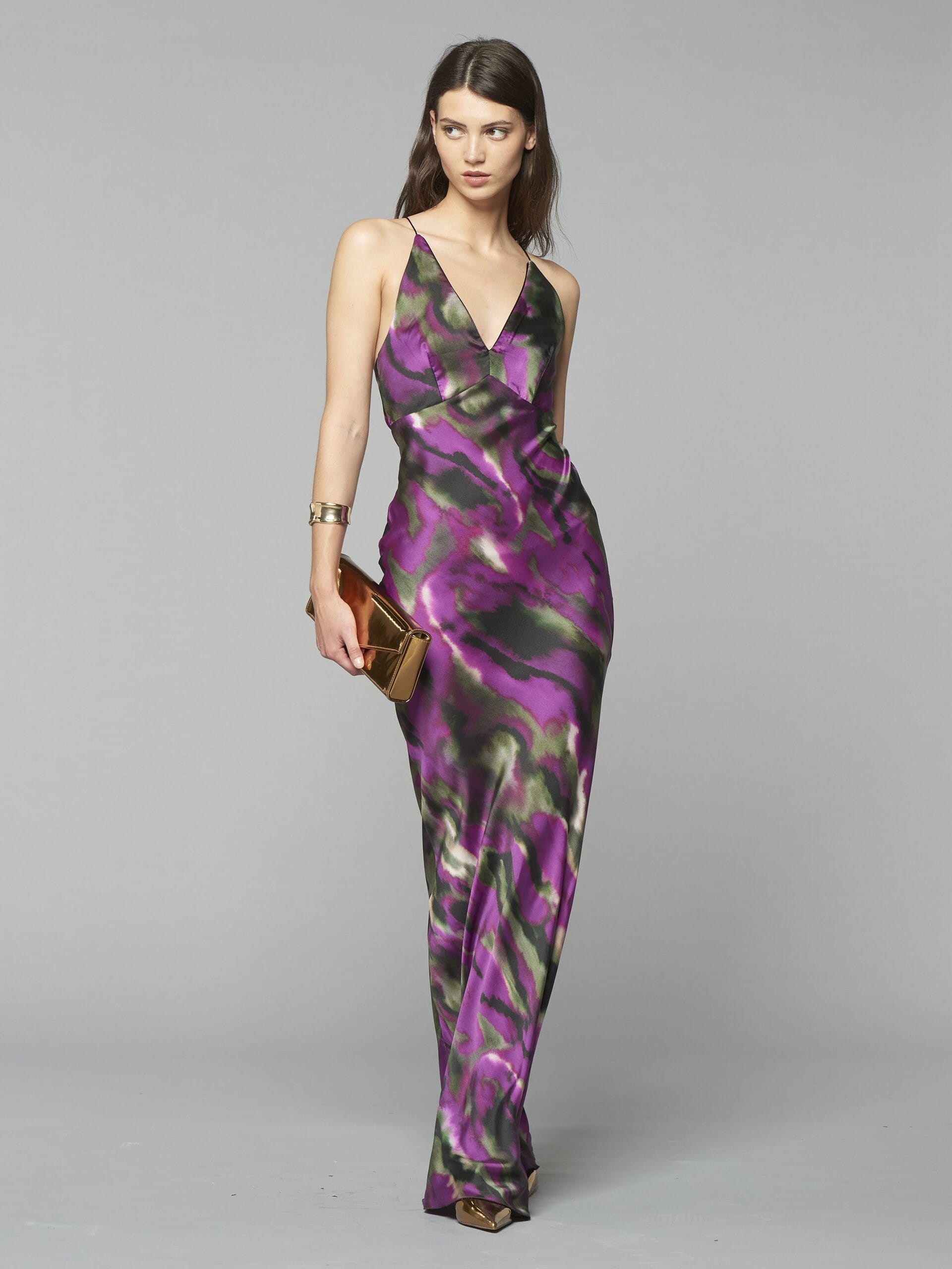 Abito Lungo Sottoveste In Raso Rinascimento