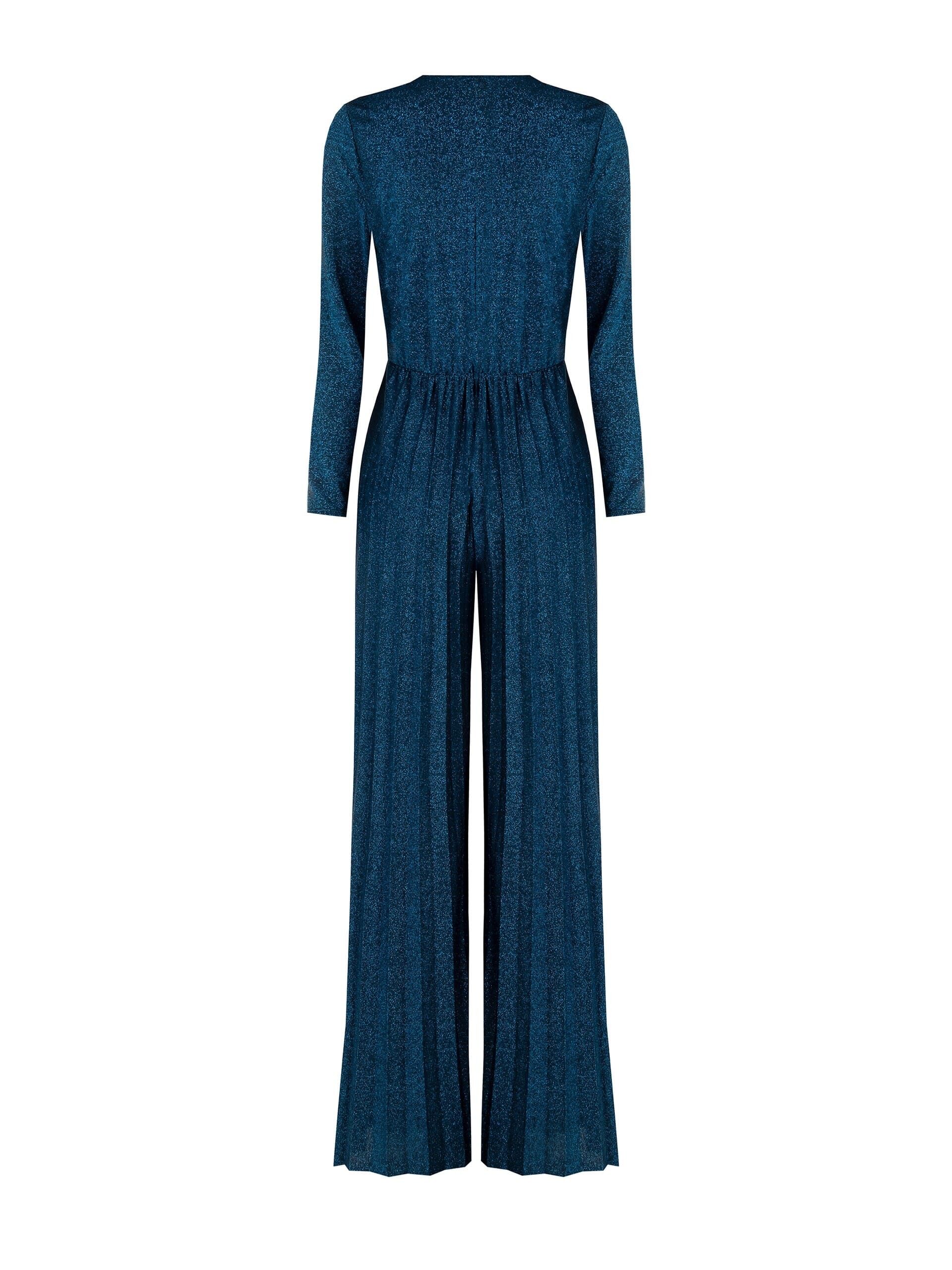 Combinaison palazzo plissée en lurex avec encolure croisée Rinascimento