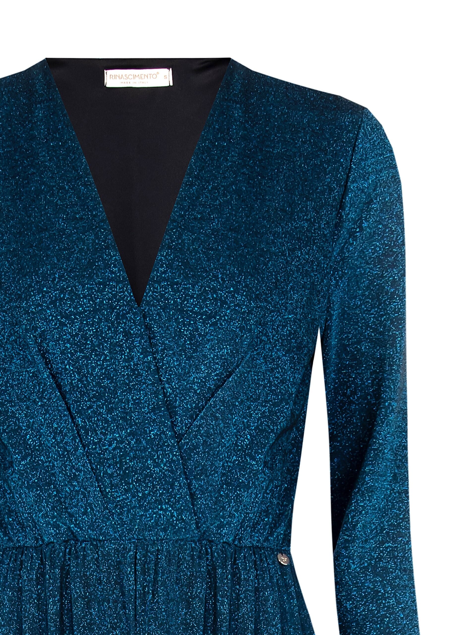 Combinaison palazzo plissée en lurex avec encolure croisée Rinascimento