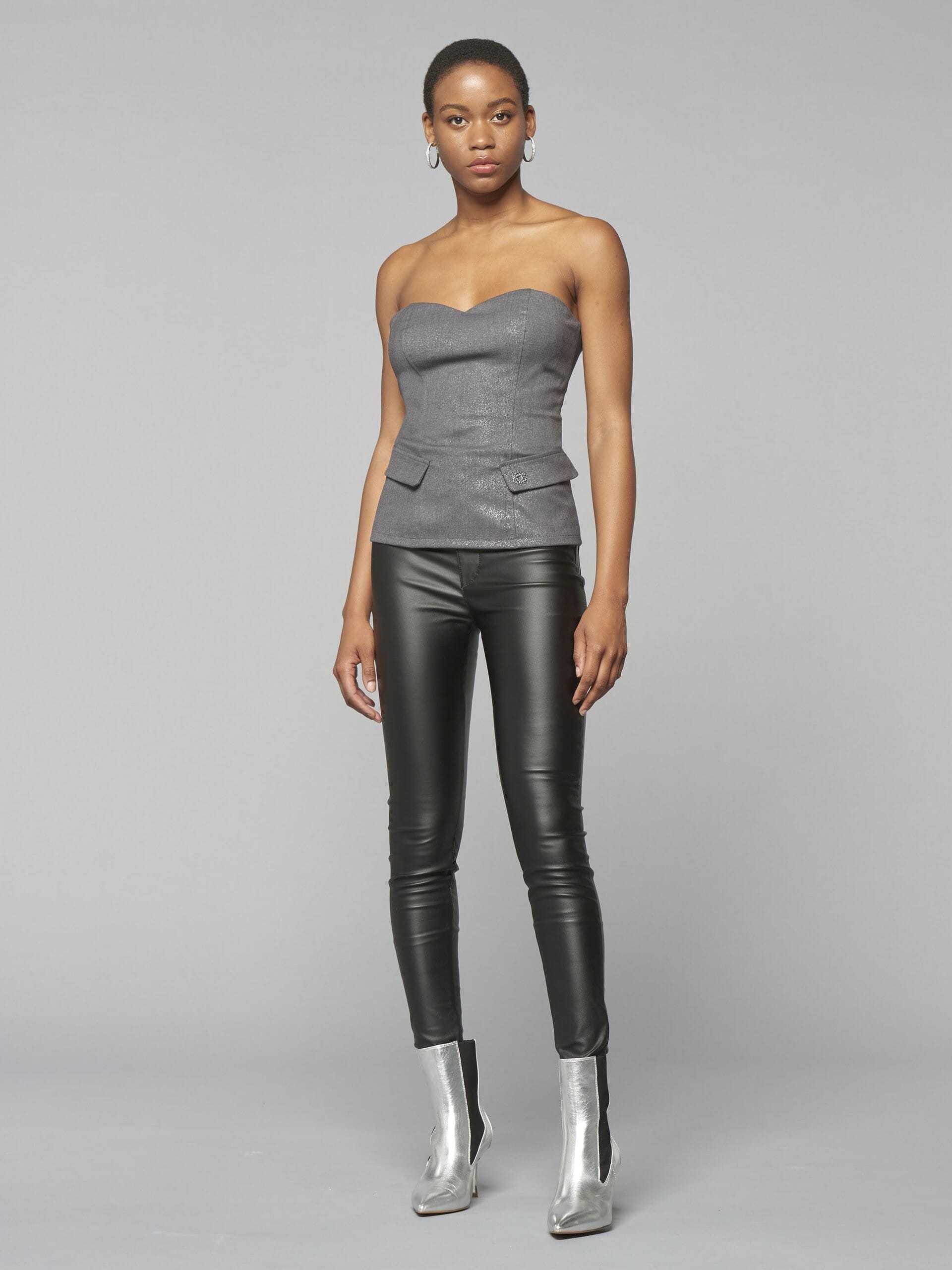 Top Bustier In Tessuto Laminato Rinascimento