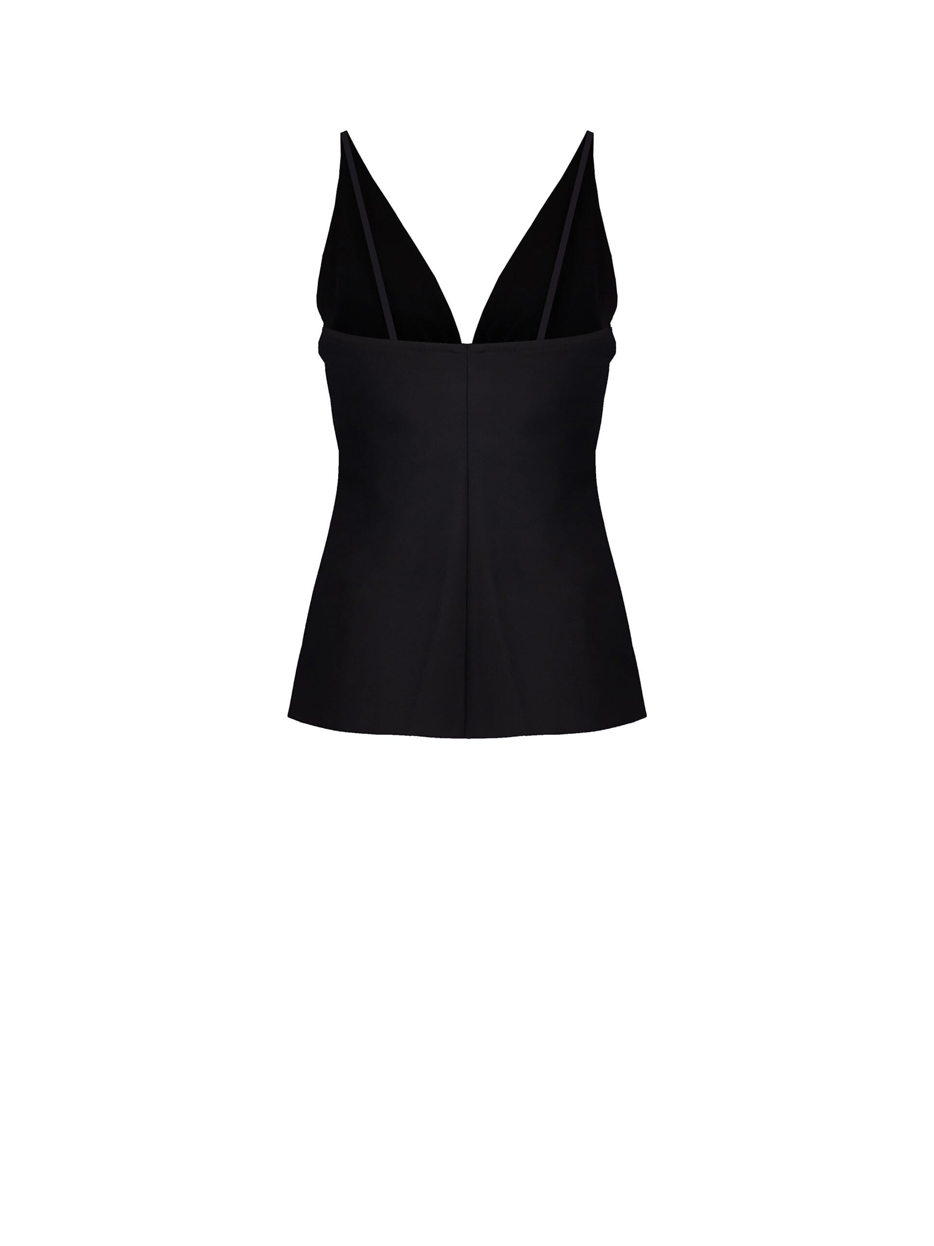 Top Sfiancato In Raso Scollato Con Coppe E Spilla Gioiello Rinascimento