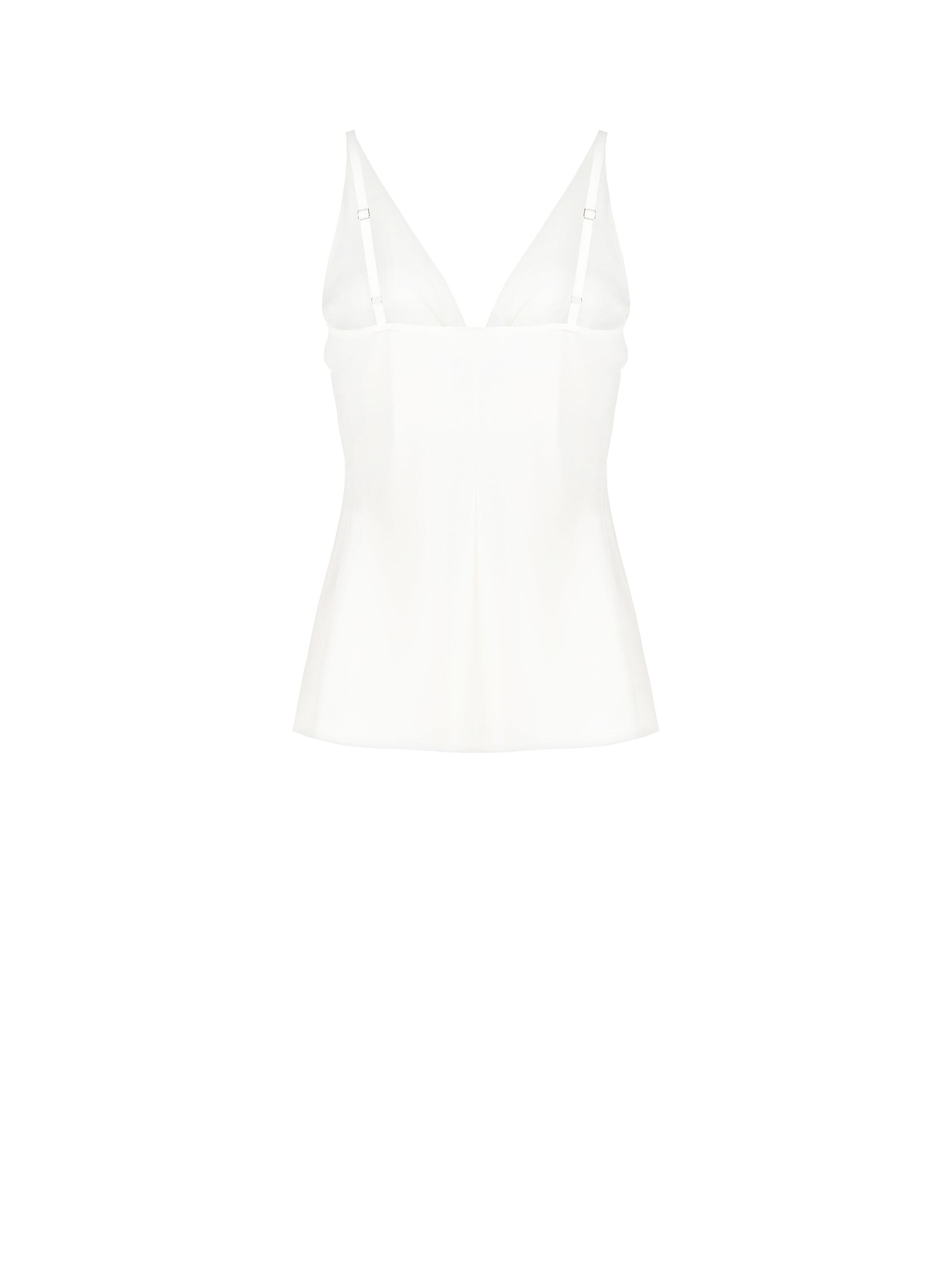 Top Sfiancato In Raso Scollato Con Coppe E Spilla Gioiello Rinascimento