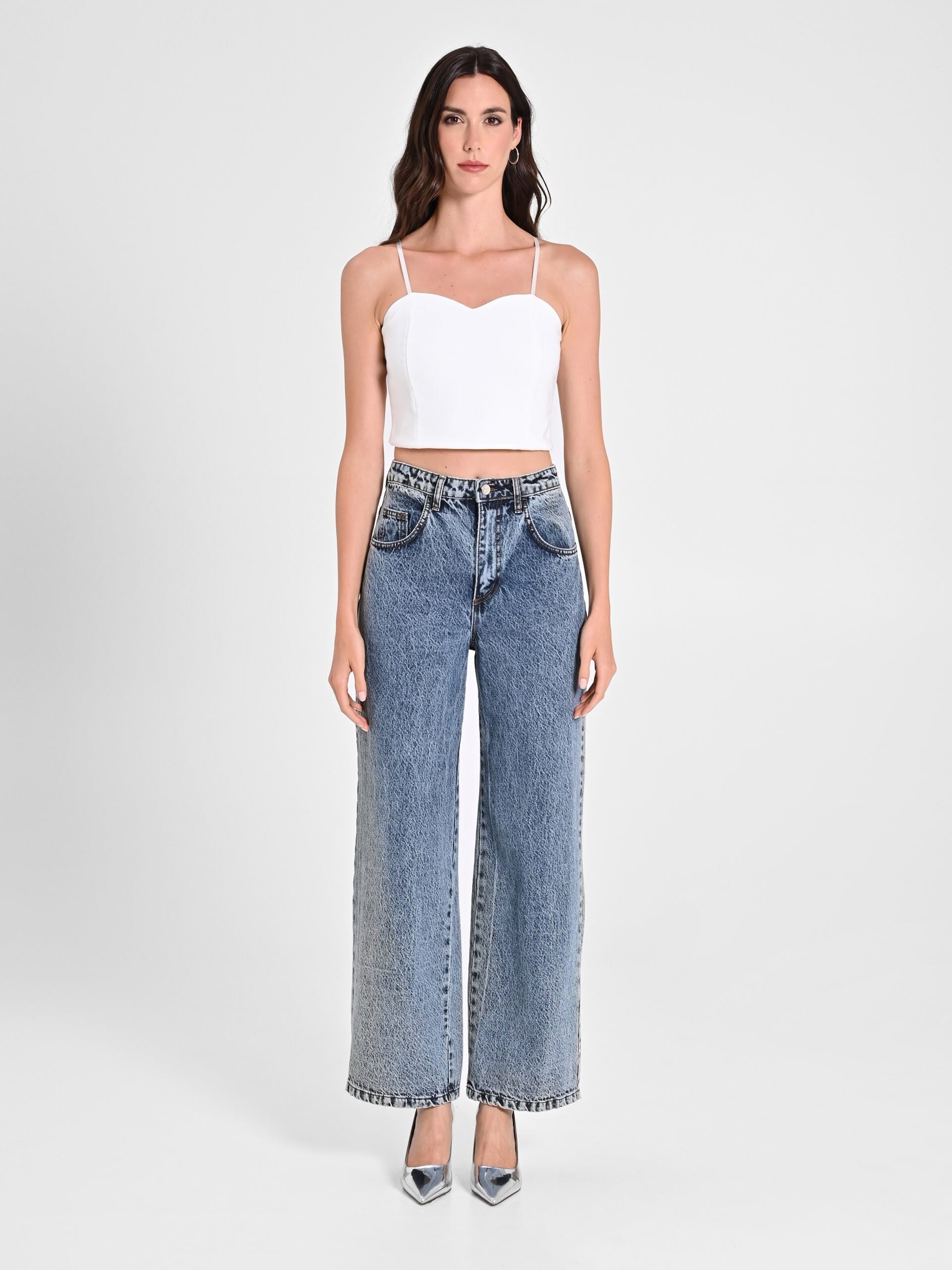 Crop Top Corset In Tessuto Tecnico Rinascimento