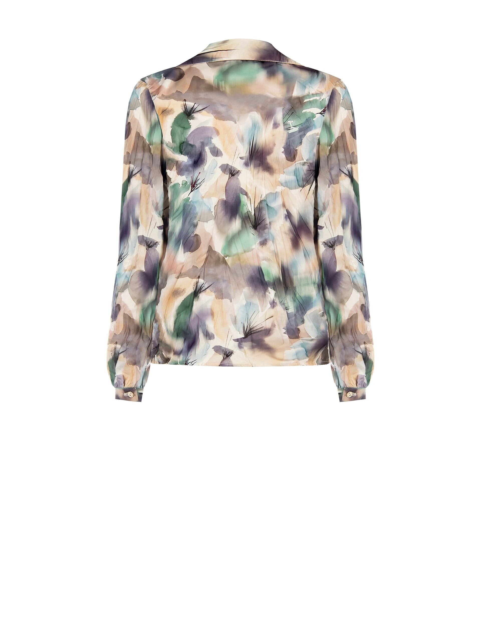 Rinascimento - Chemise sans boutons à col rond en satin à effet froissé