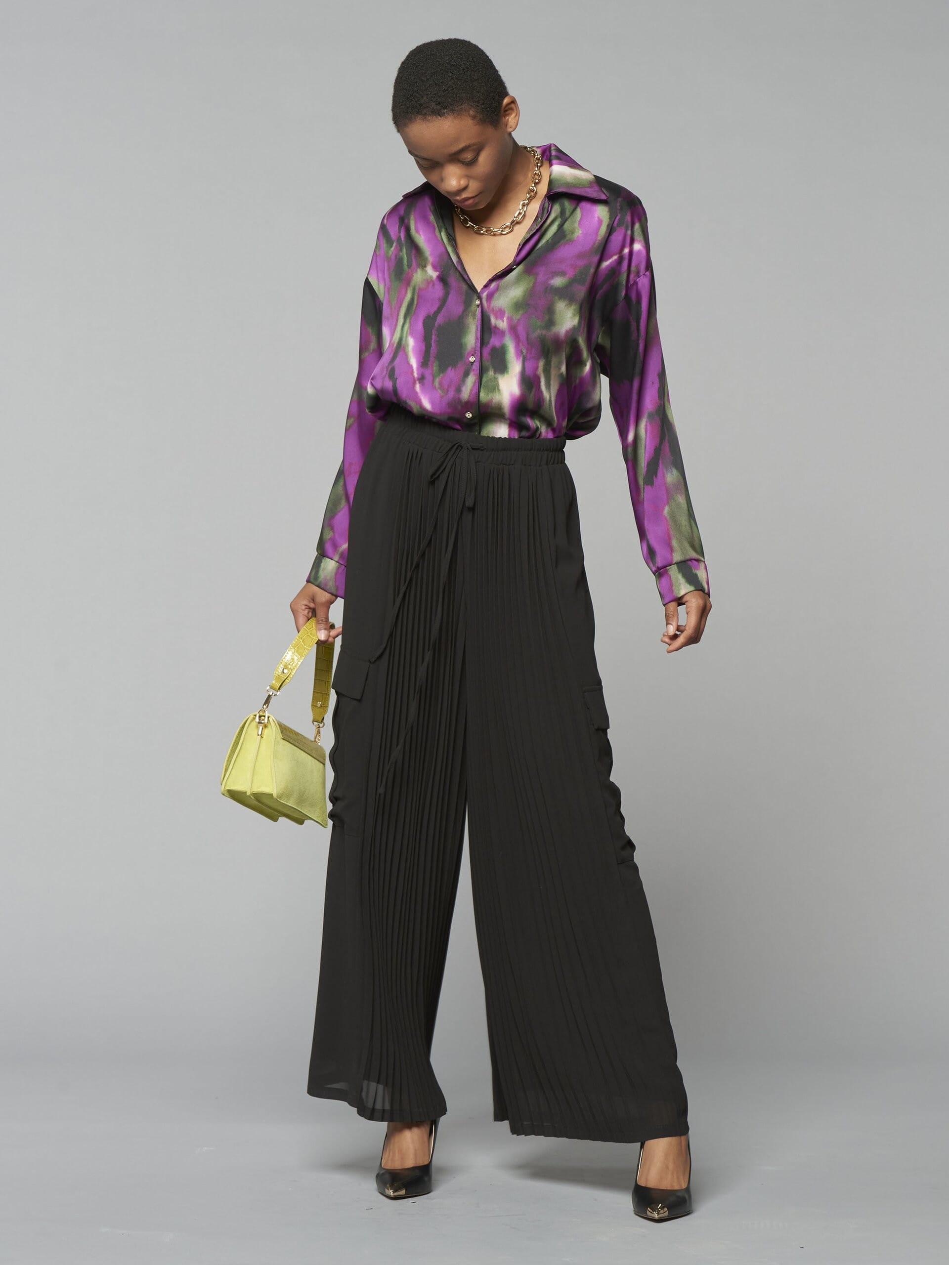 Rinascimento Satin Wide And Asymmetrical Shirt