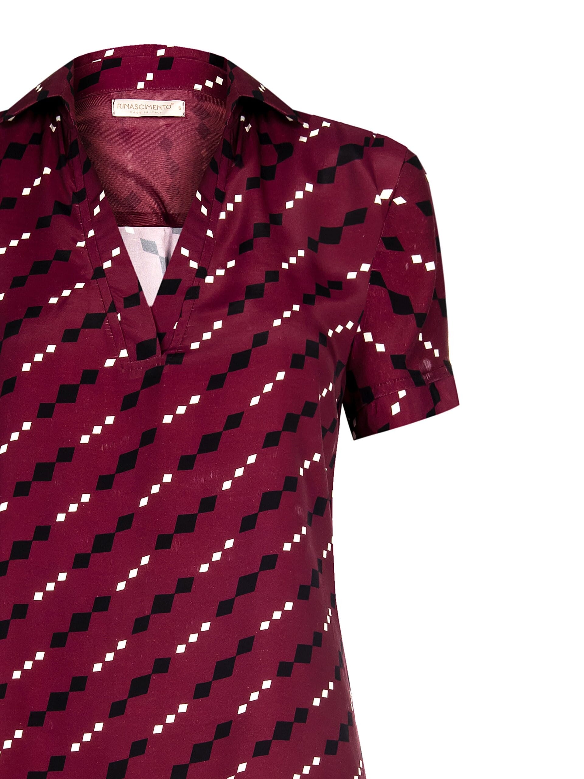 Asymmetric V-neck Viscose Blouse Rinascimento