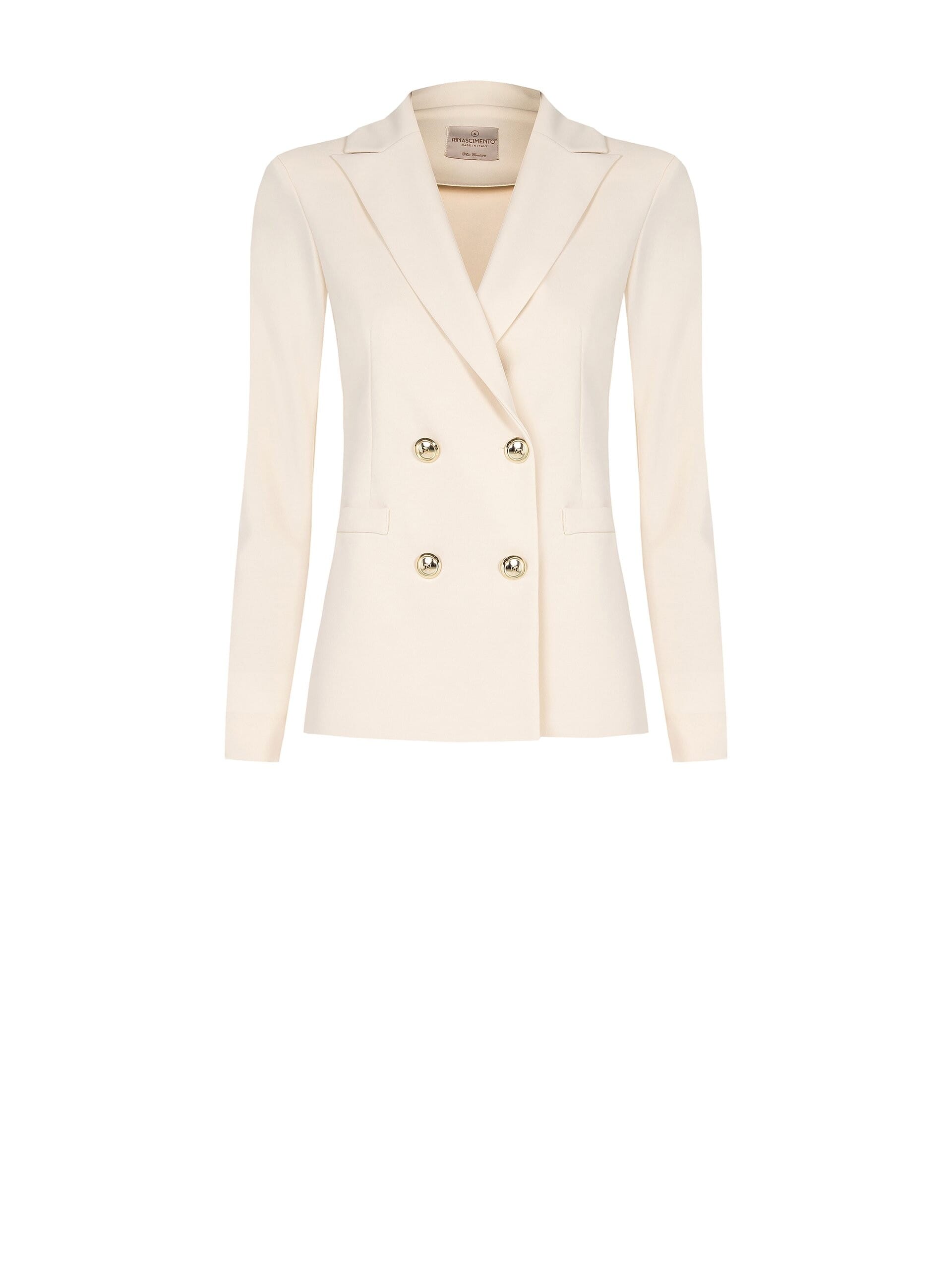 Giacca Blazer Doppiopetto In Scuba Crepe Rinascimento Vestiti