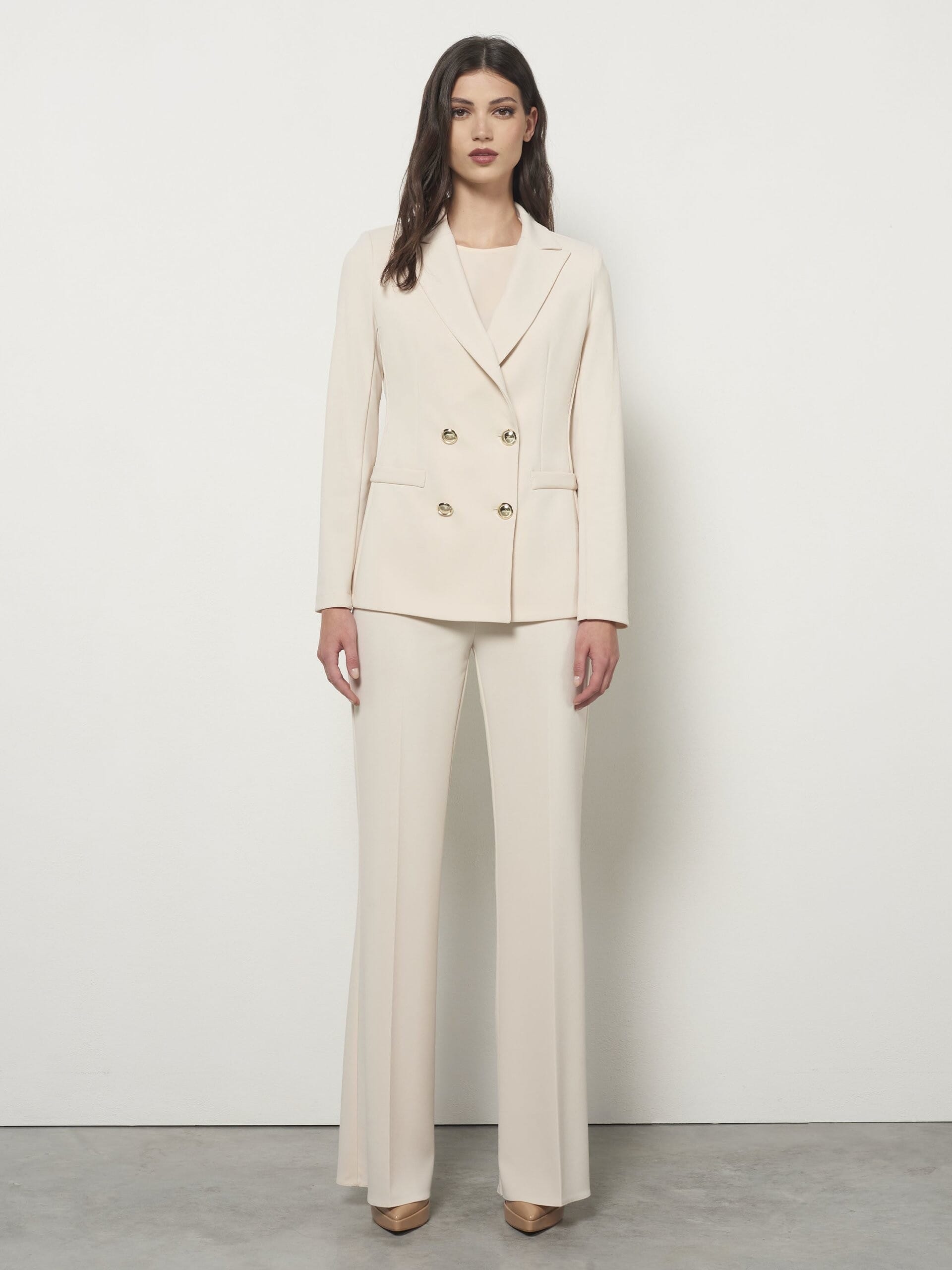 Rinascimento Crepe Scuba Double-breasted Blazer Jacket