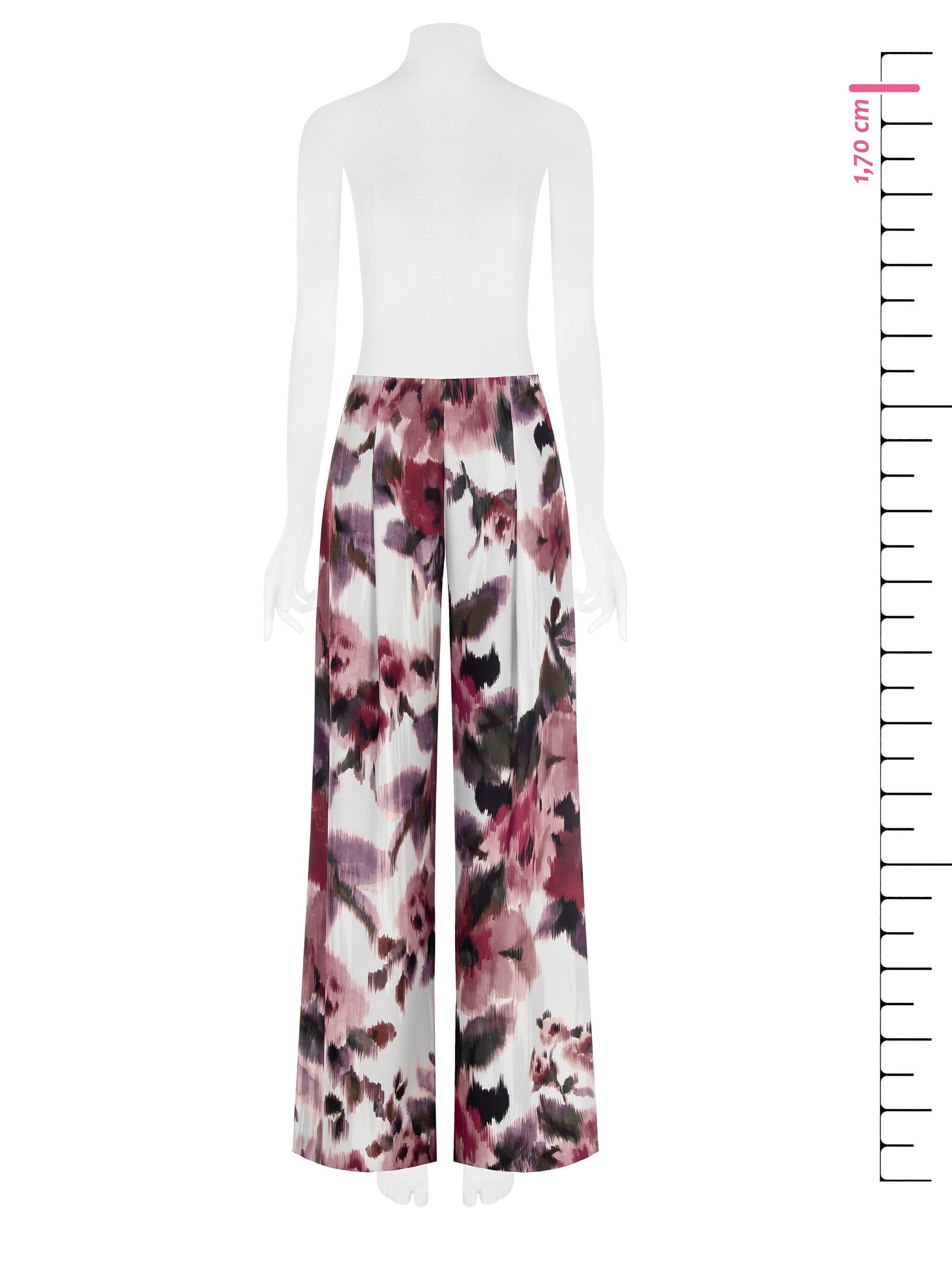 Pantalon de palazzo en satin avec fermeture éclair au dos Rinascimento