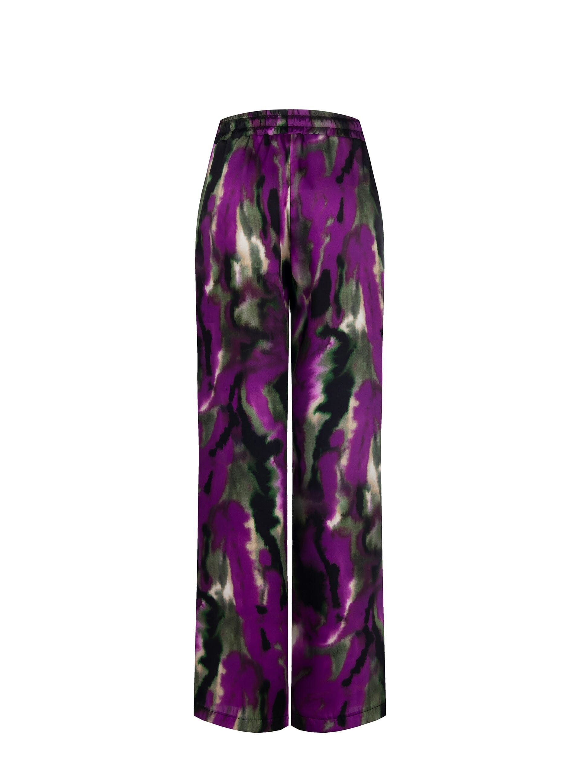 Pantalon de satin Palazzo avec élastique et cordon de serrage Rinascimento