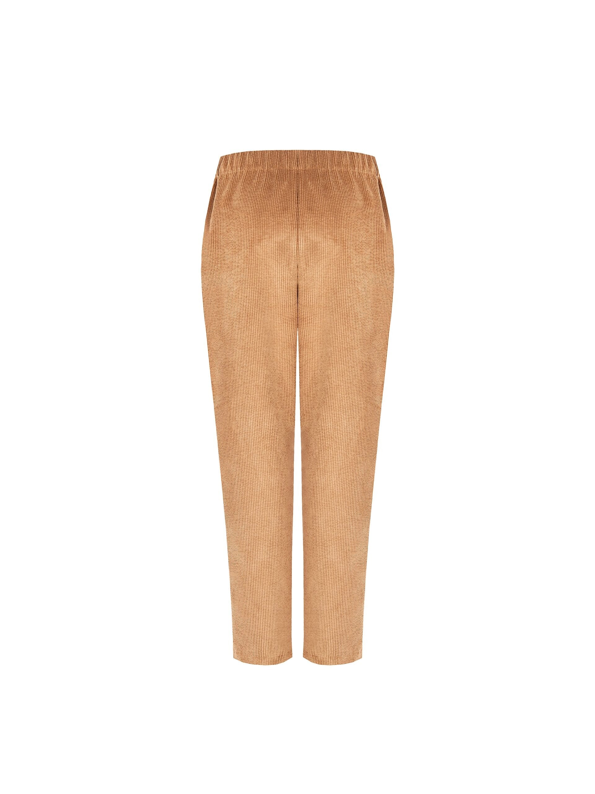 Pantalon droit en velours côtelé avec taille élastiquée et poches Rinascimento