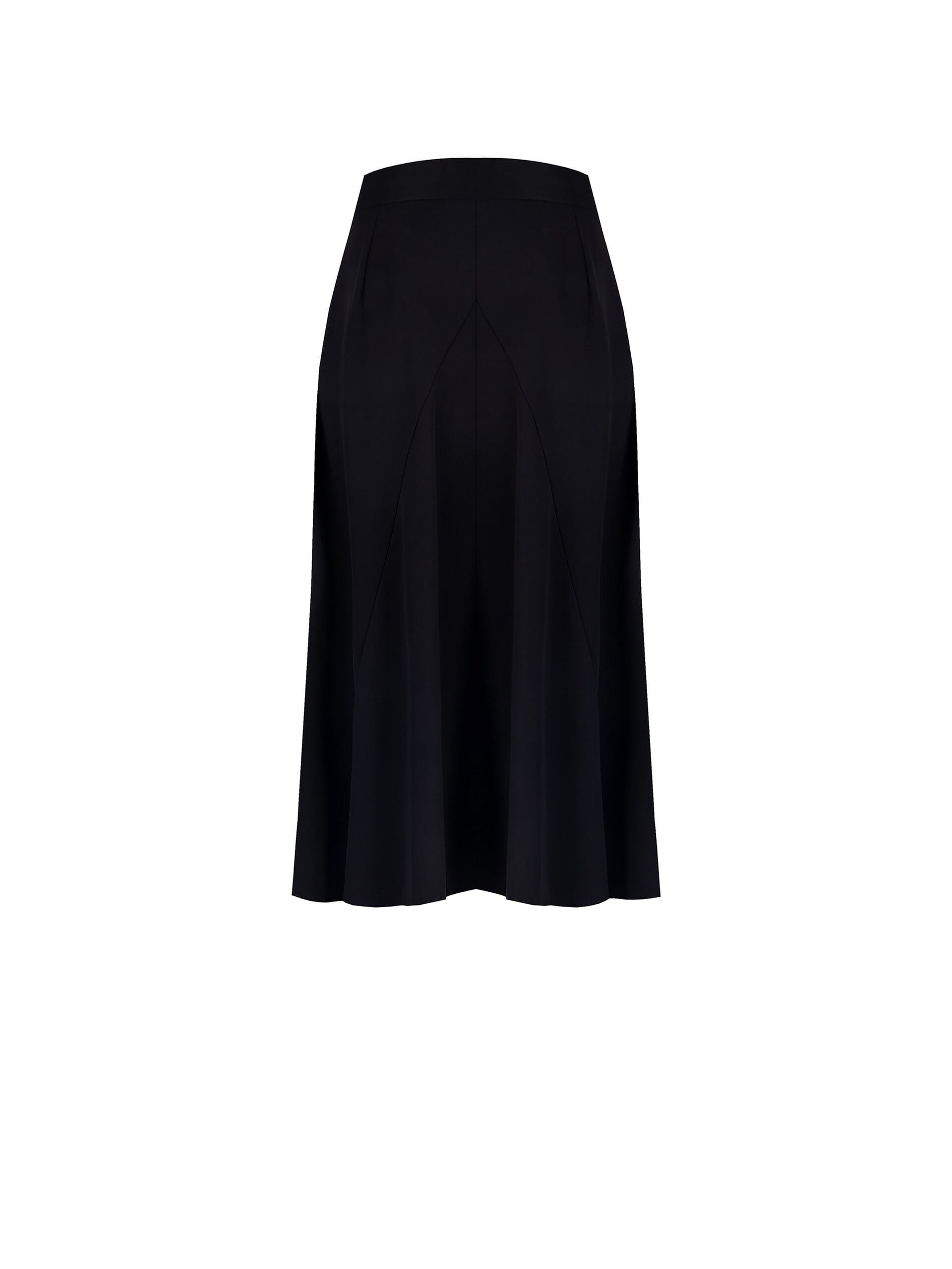 Gonna Lunga A Ruota In Crepe Con Tasche In Nylon E Bottoni Logo Rinascimento