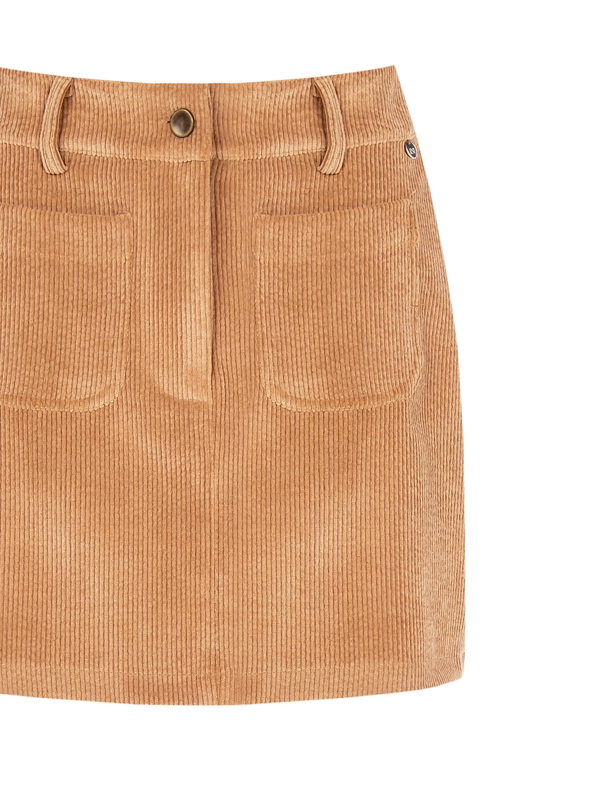 Minijupe en velours côtelé avec poches sur le devant Rinascimento