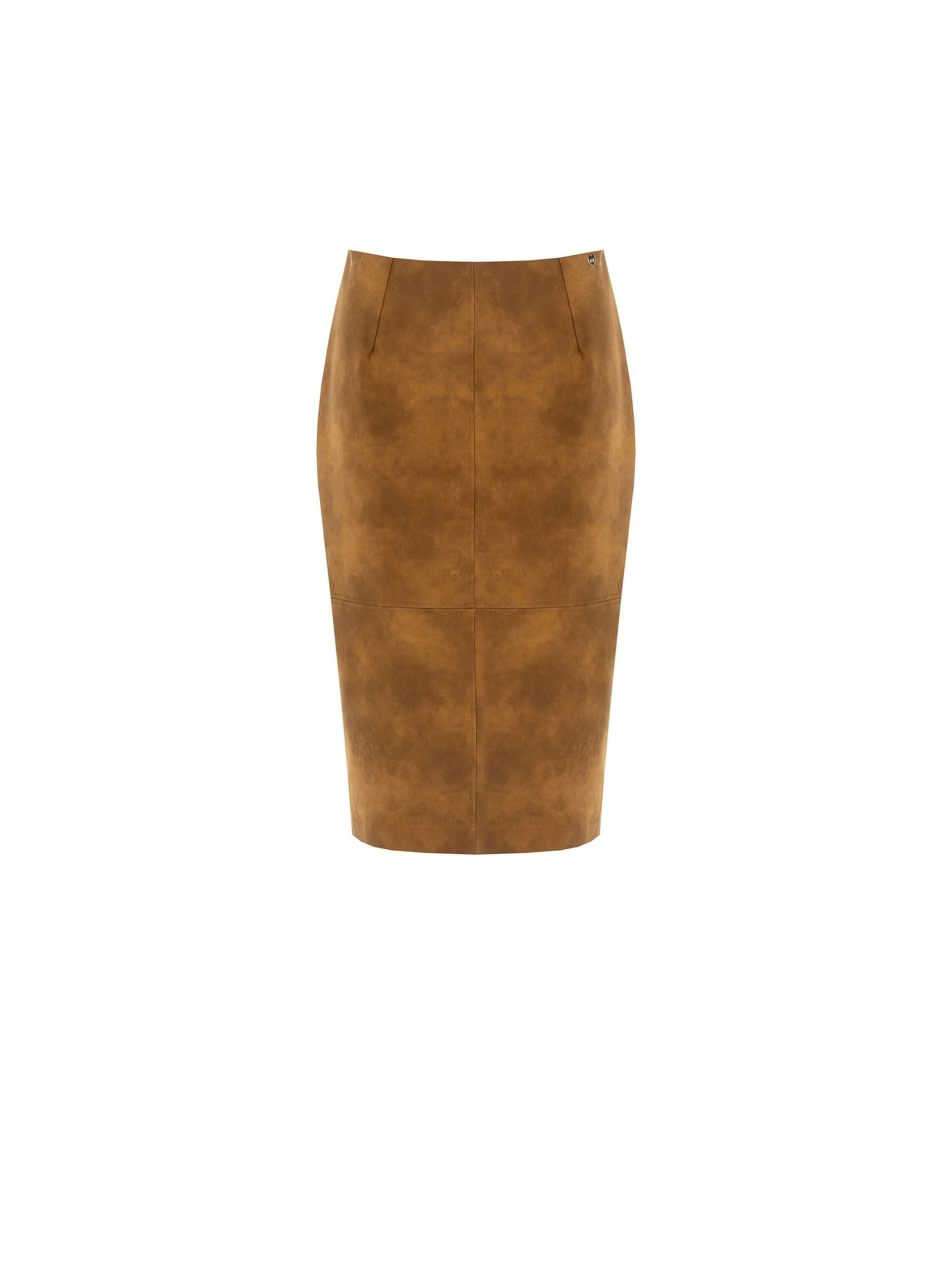 Gonna A Tubino Effetto Scamosciato Con Spacco Sul Retro Rinascimento