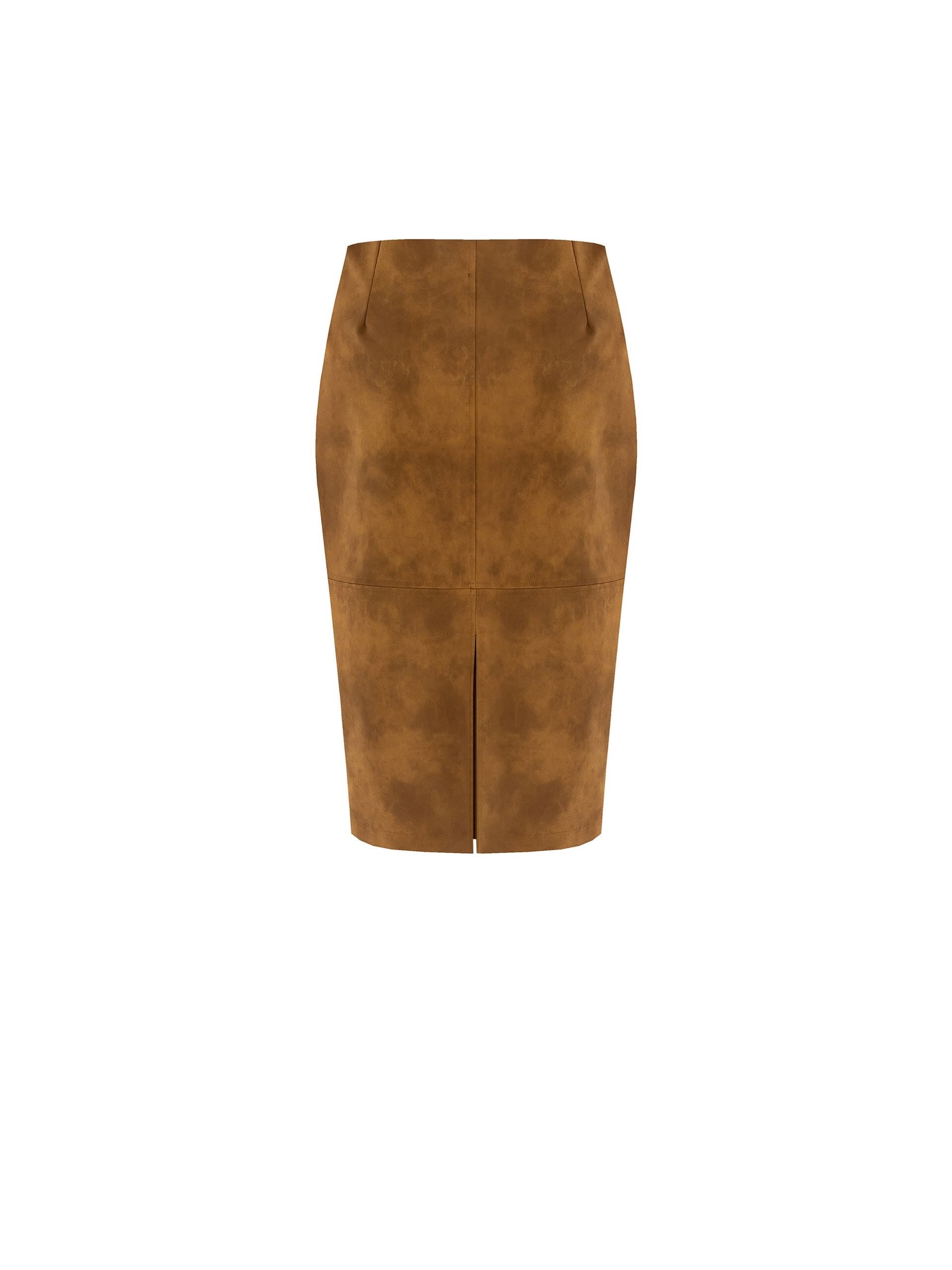 Gonna A Tubino Effetto Scamosciato Con Spacco Sul Retro Rinascimento