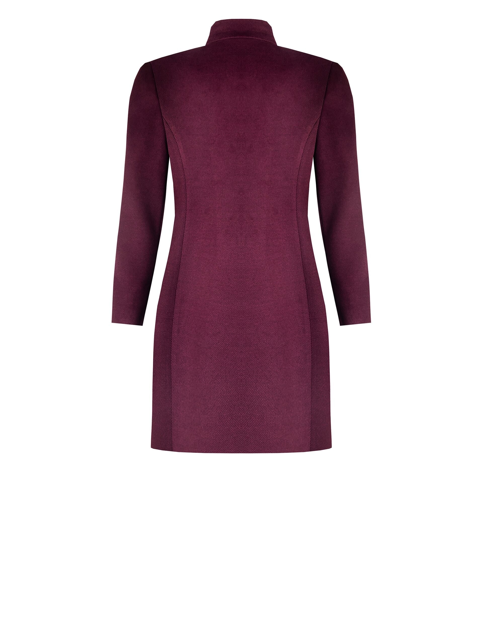 Cappotto Curvy Medio In Velour Con Bottoni Logo Tono Su Tono Rinascimento Curvy