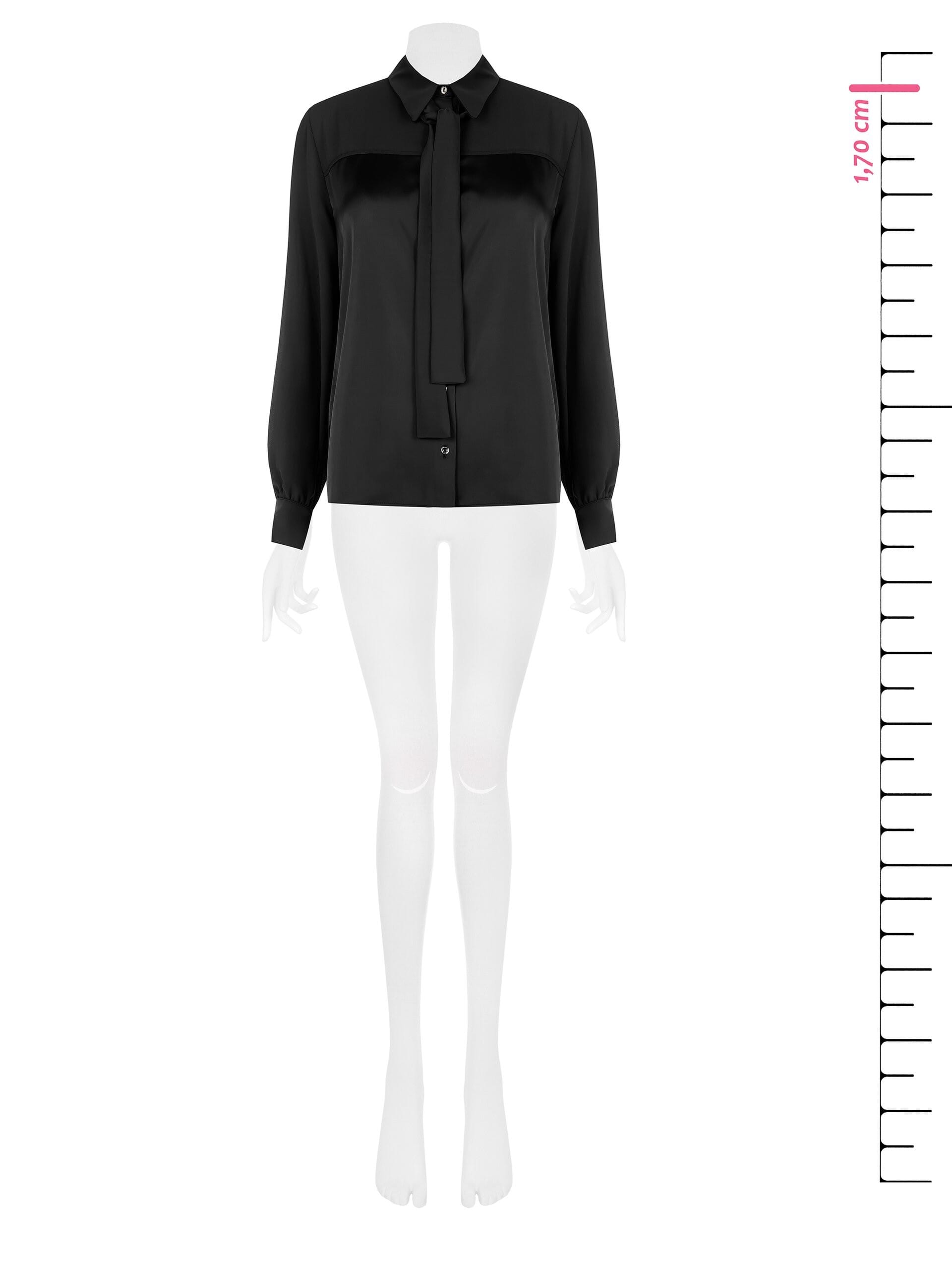 Wide And Flowing Satin Shirt With Tie Rinascimento