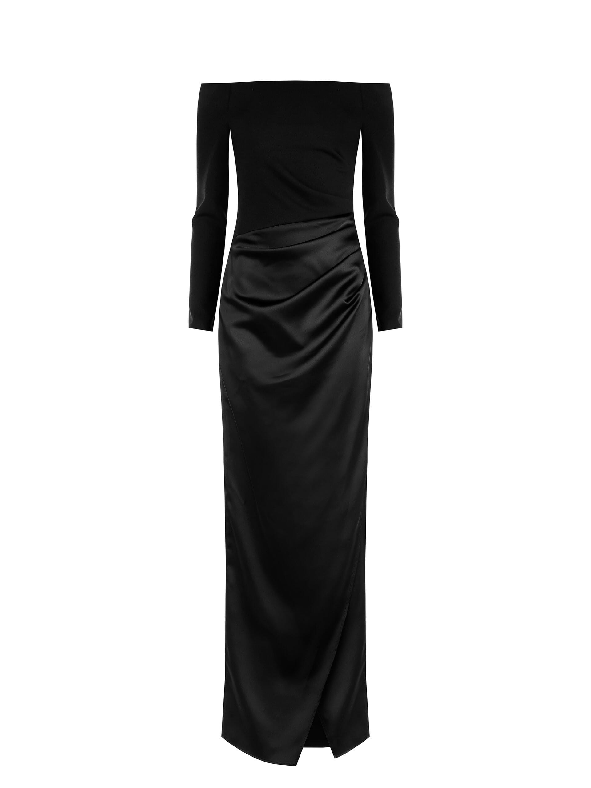 Abito Lungo A Ruota In Raso Con Top In Scuba Crepe Rinascimento