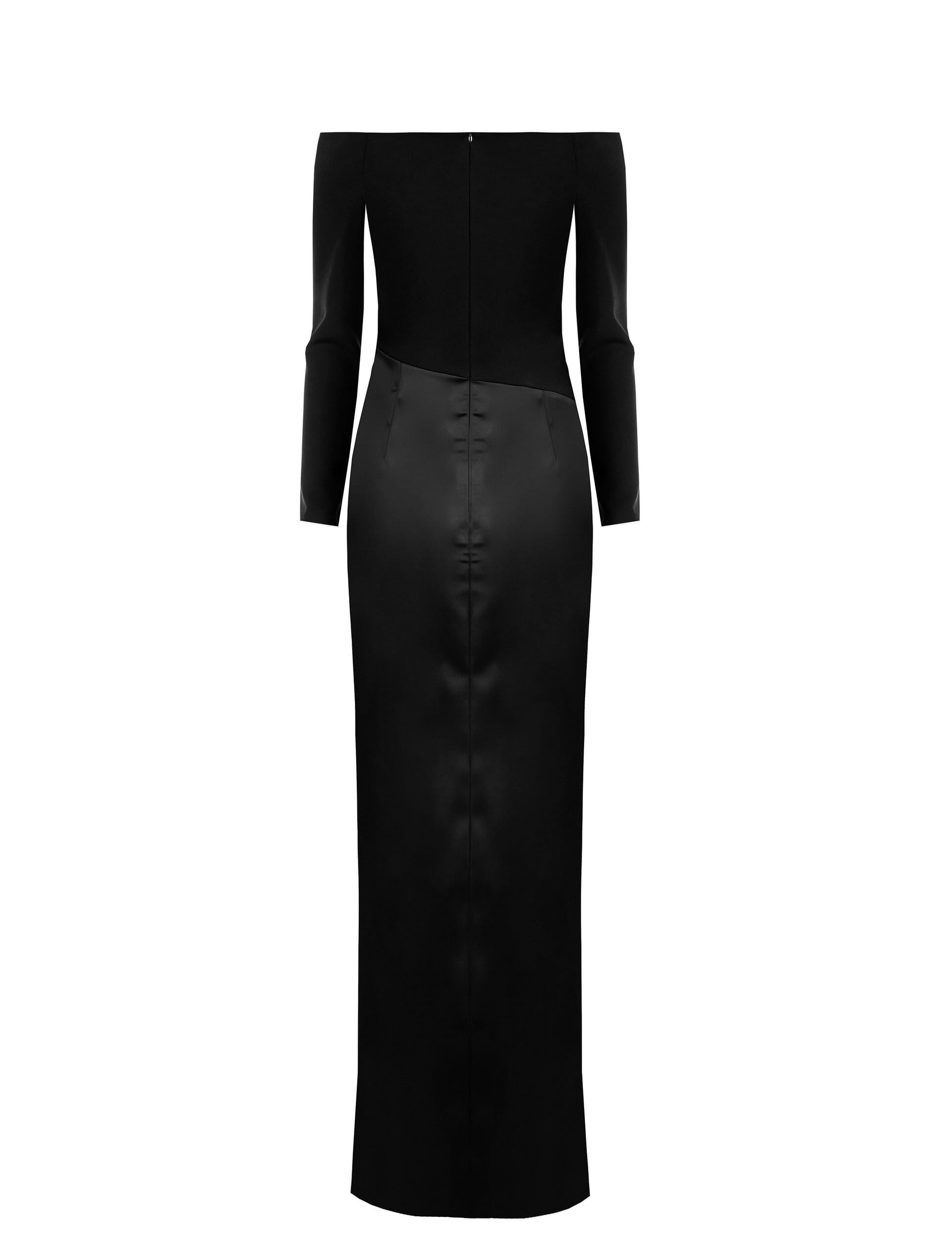 Abito Lungo A Ruota In Raso Con Top In Scuba Crepe Rinascimento