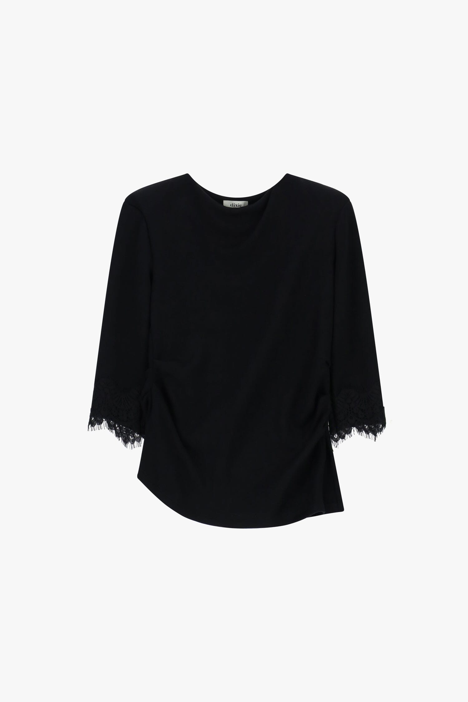 Pull à manches trois quarts, coupe régulière, avec dentelle Dixie