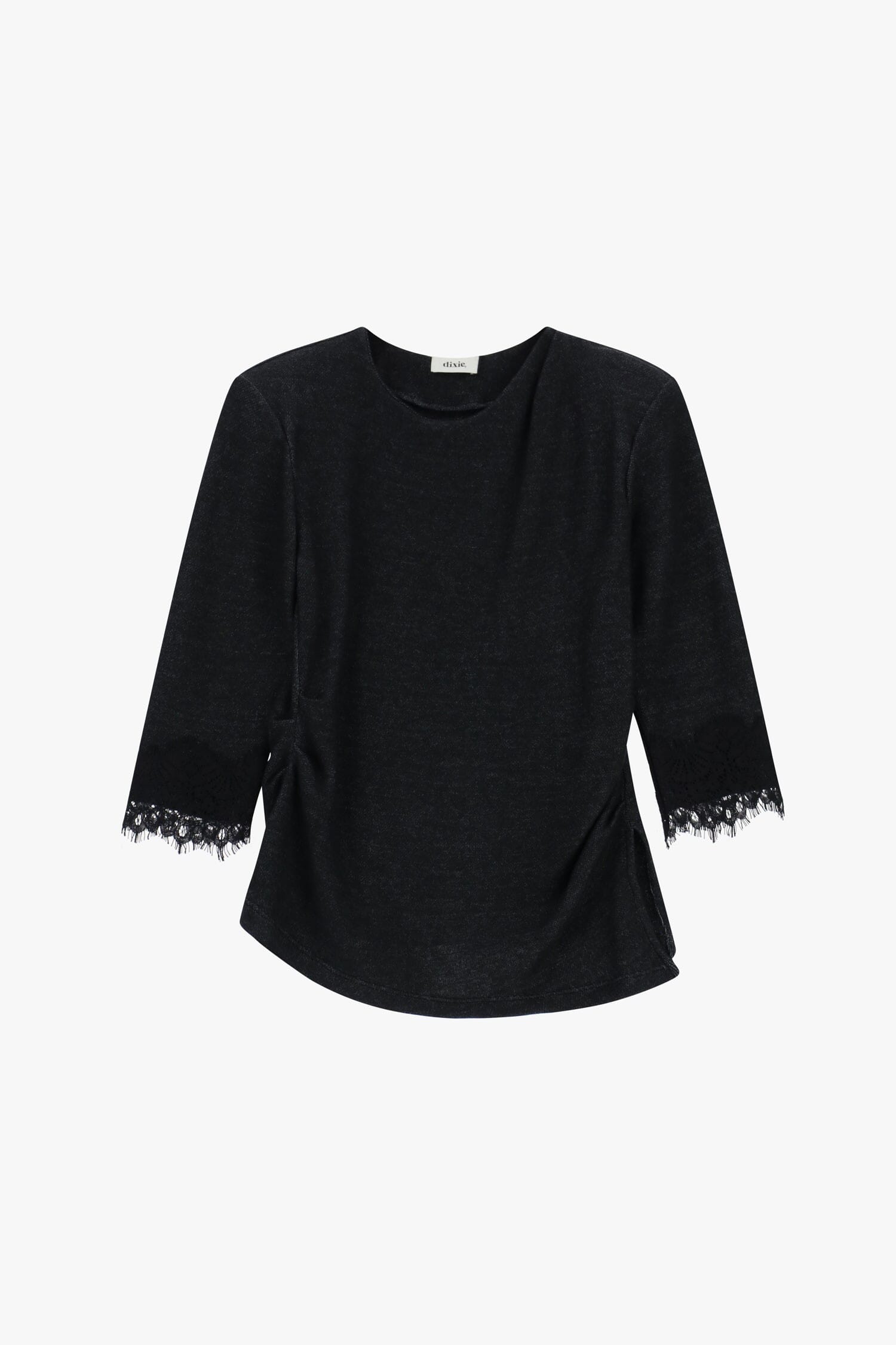 Pull à manches trois quarts, coupe régulière, avec dentelle Dixie