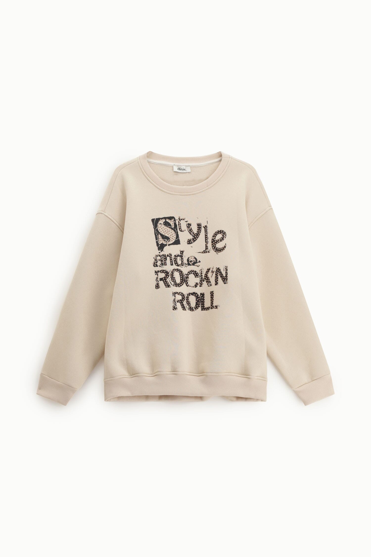 Sweatshirt Crew-neck Print With Front Studs Dixie