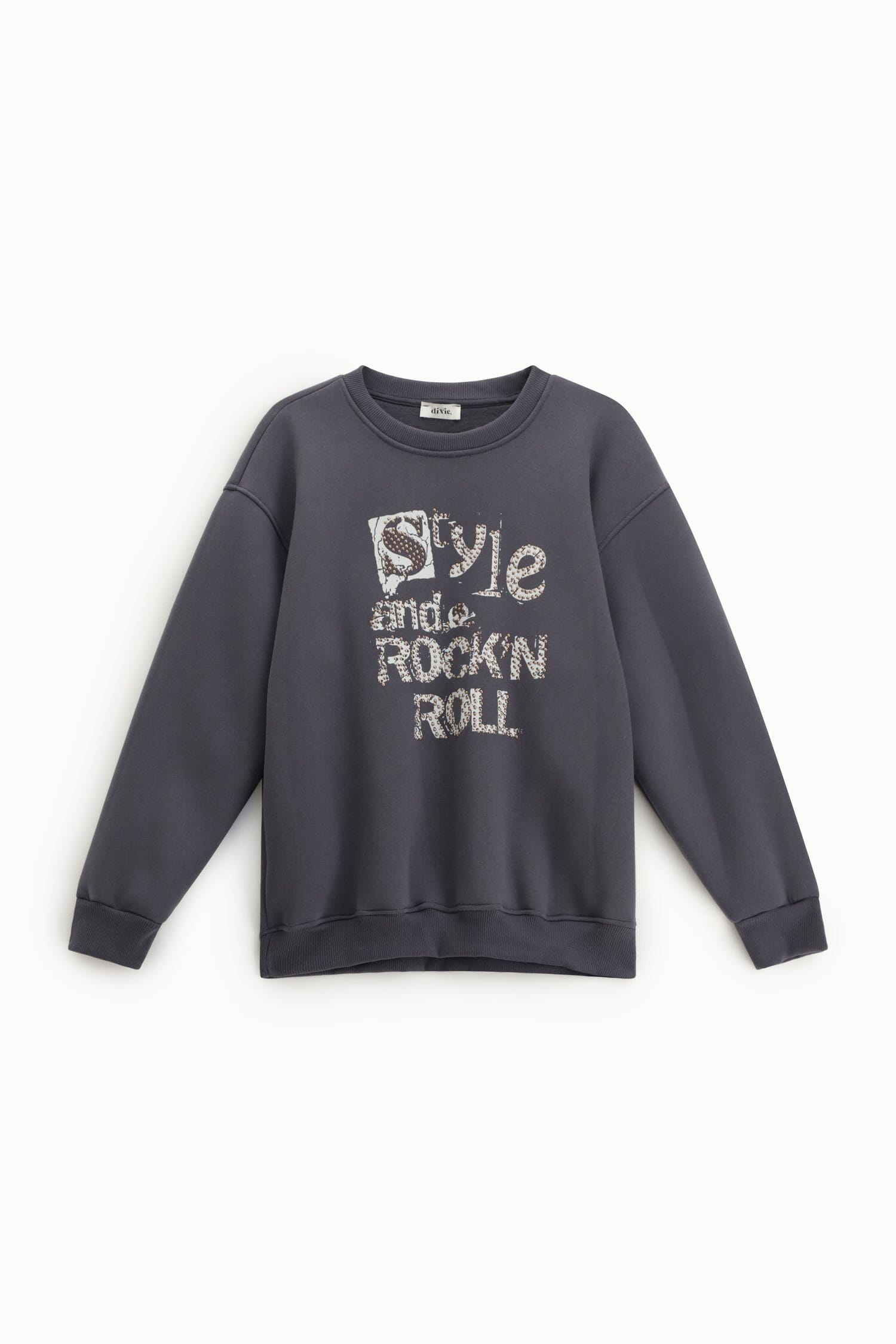 Sweatshirt Crew-neck Print With Front Studs Dixie