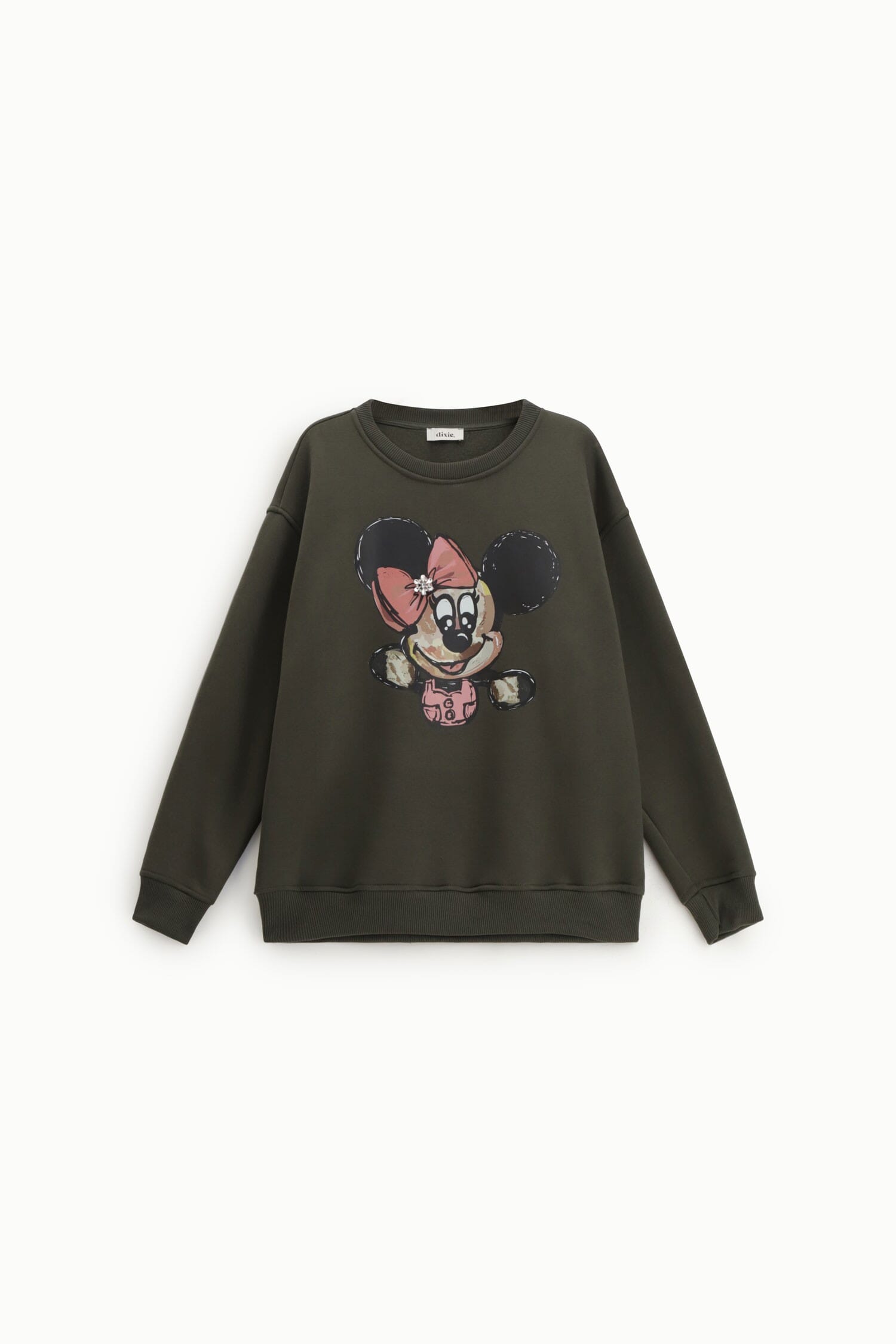 Sweatshirt Crew-neck with Character Print and Ribbed Detailing Dixie