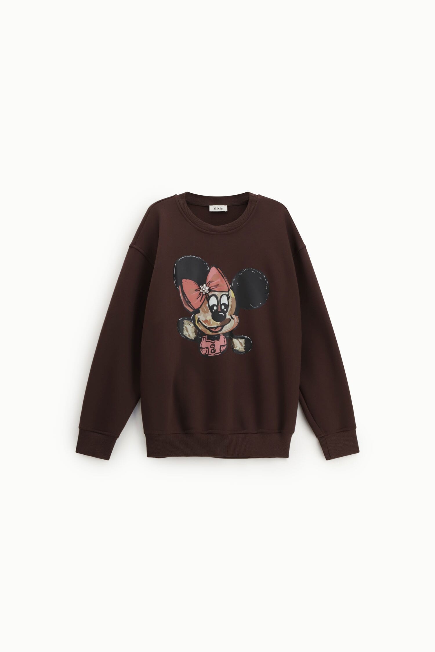 Sweatshirt Crew-neck with Character Print and Ribbed Detailing Dixie