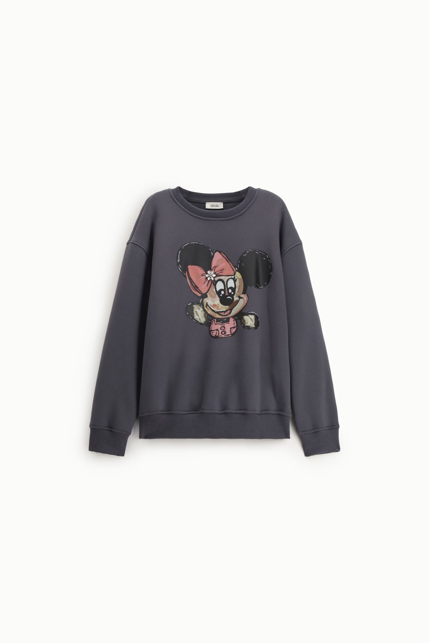 Sweatshirt Crew-neck with Character Print and Ribbed Detailing Dixie