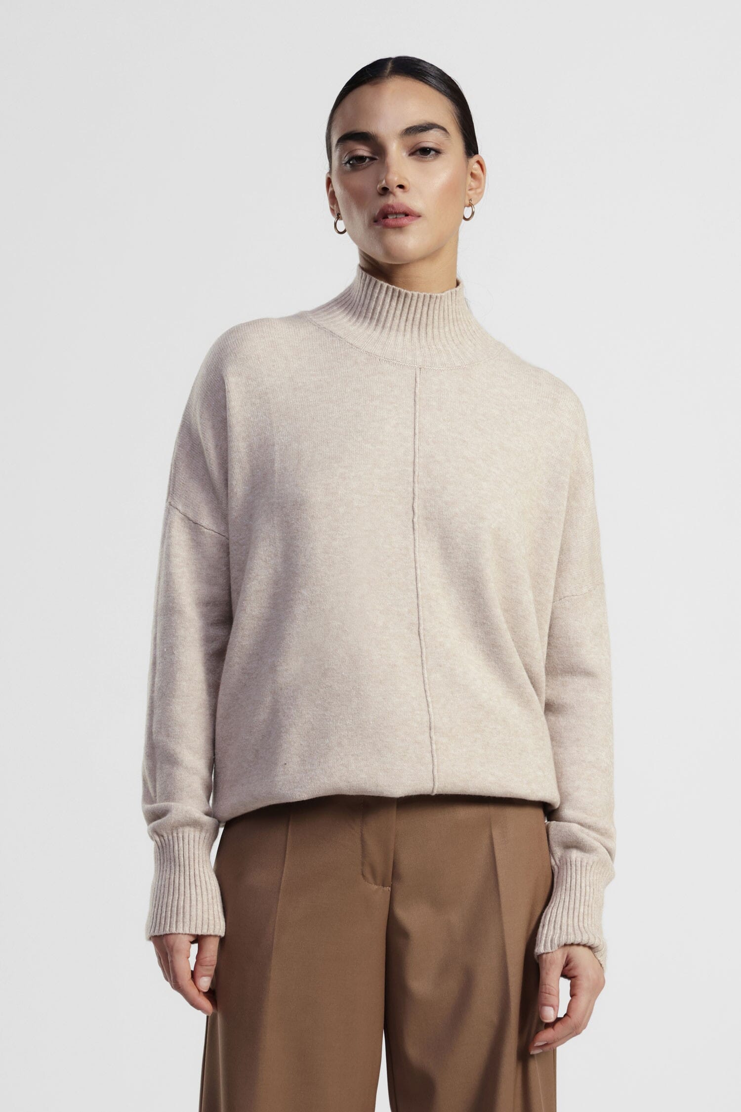 Maglione Dolcevita Vestibilità Morbida Cucitura Centrale Dixie