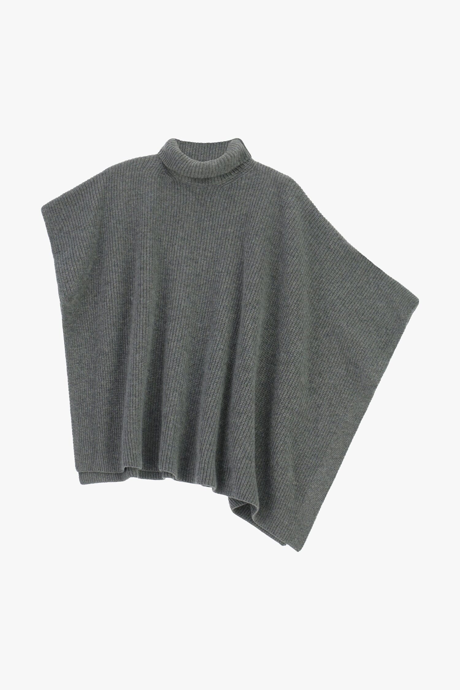 Dixie High Neck Wide Poncho Sweater