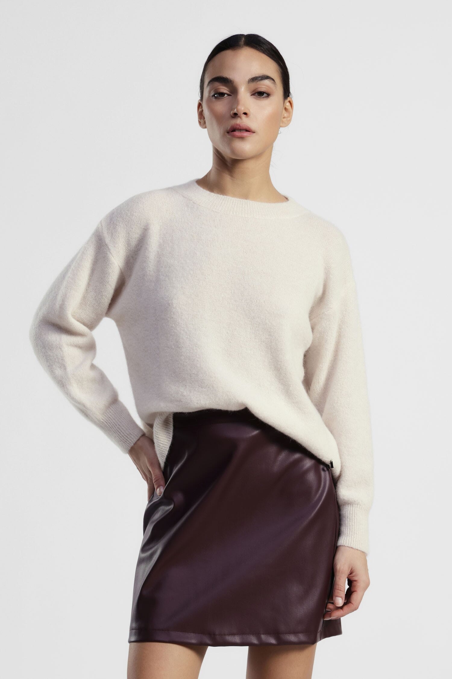 Maglione Girocollo Con Maniche Lunghe E Scollo Posteriore Dixie