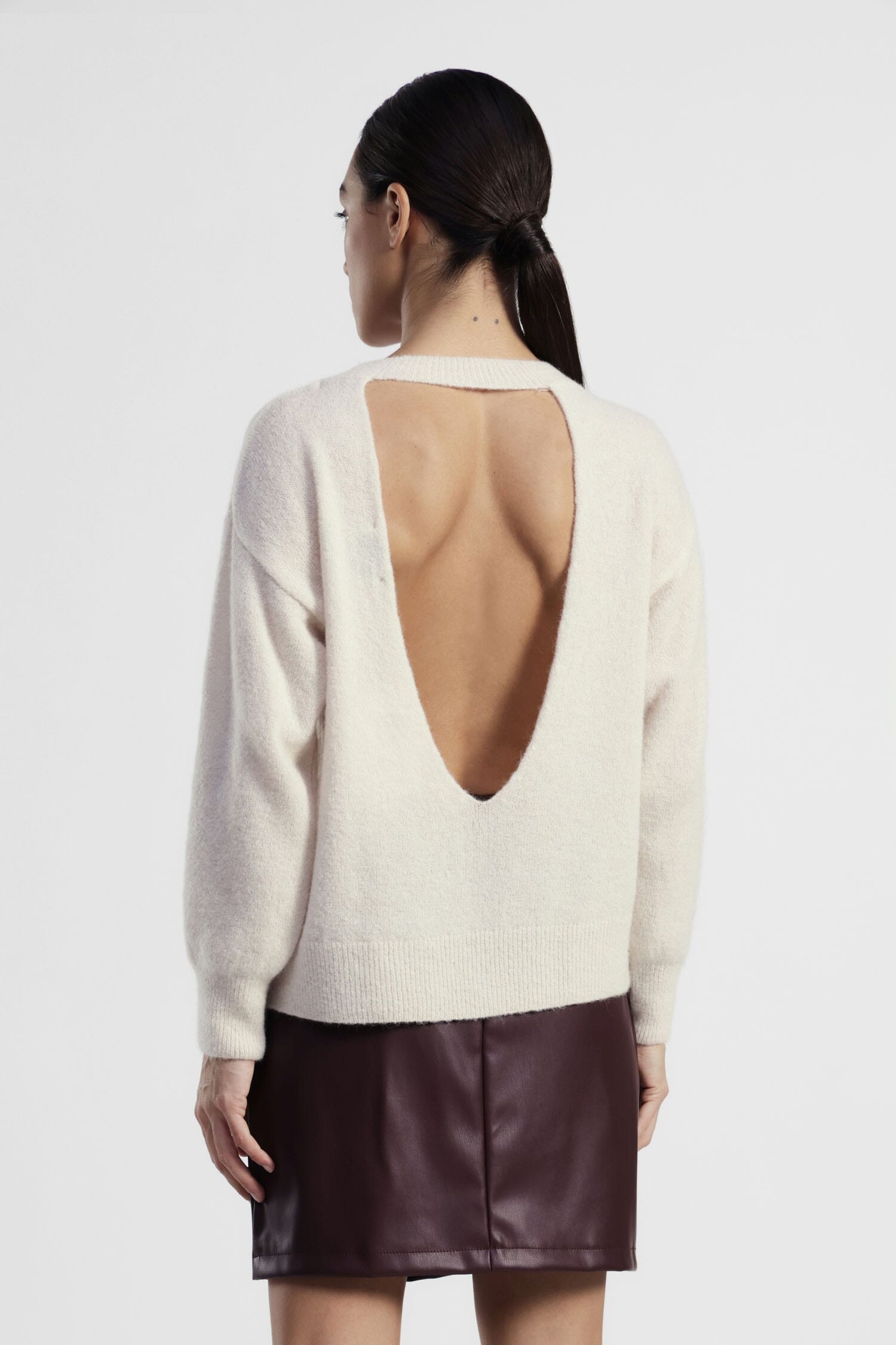 Maglione Girocollo Con Maniche Lunghe E Scollo Posteriore Dixie