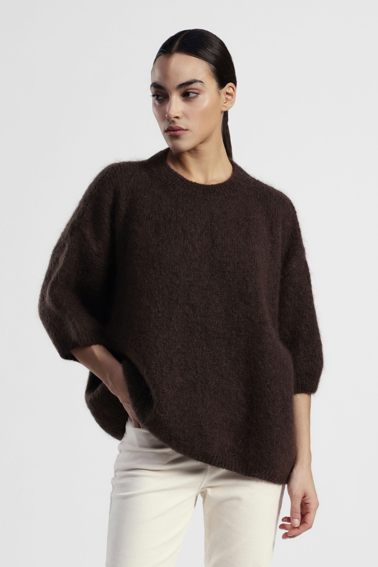 Maglione Oversize Maniche Tre Quarti Collo Giro Dixie