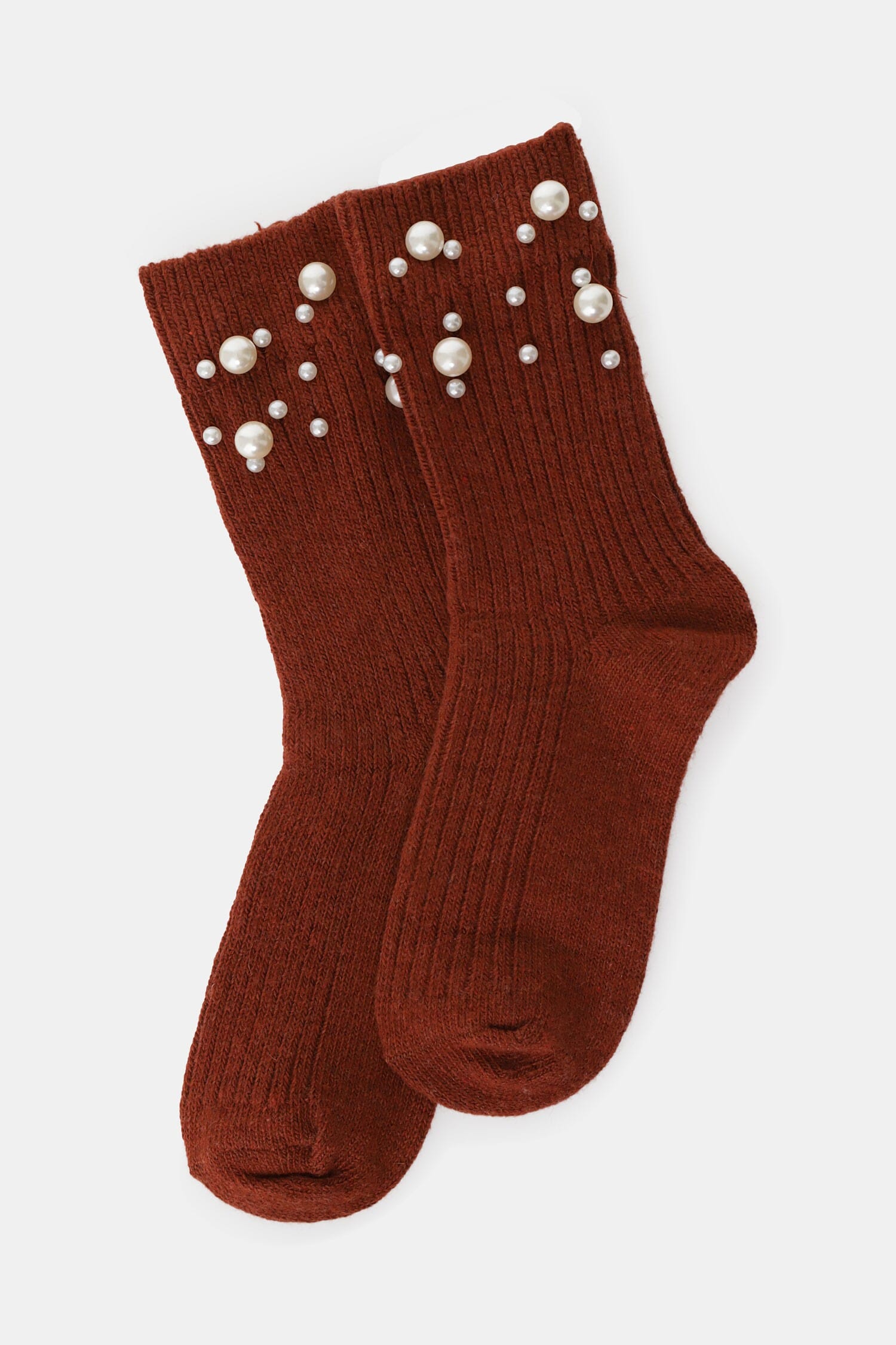 Calzini Lavorati A Coste Con Perle Applicate Dixie