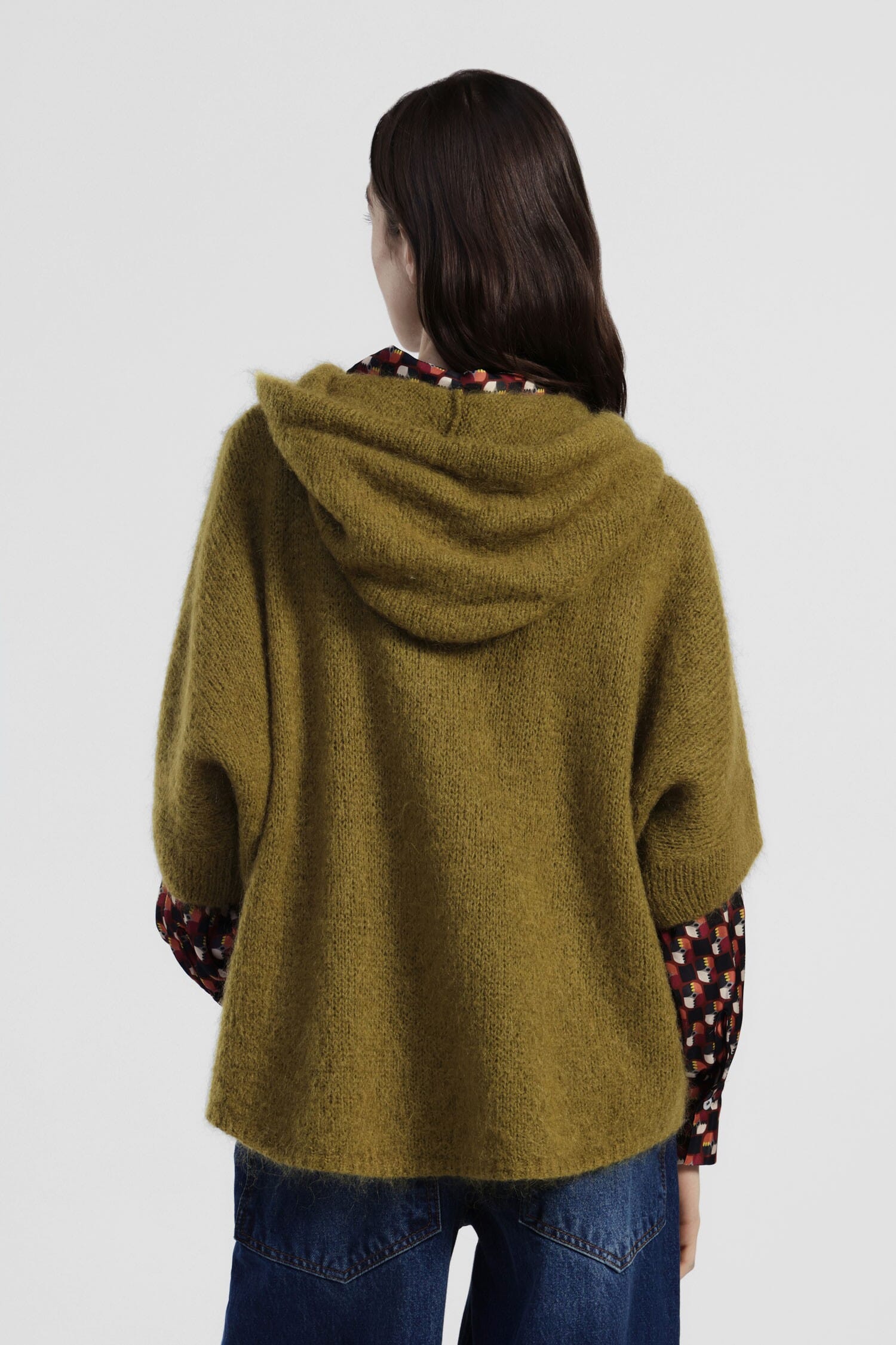 Cardigan Con Cappuccio Zip E Maniche Al Gomito Dixie