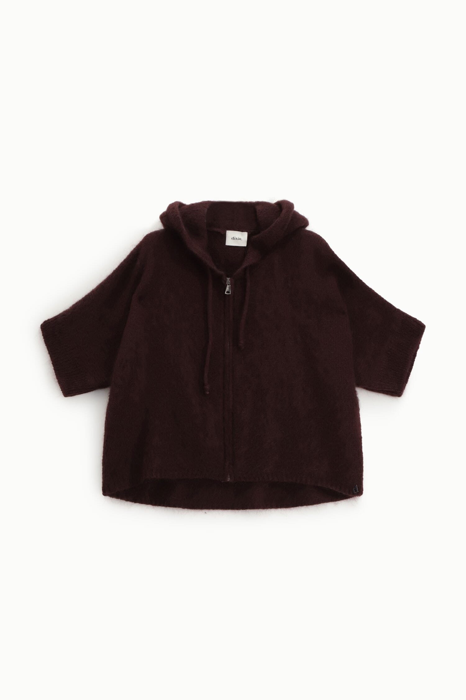 Cardigan Con Cappuccio Zip E Maniche Al Gomito Dixie