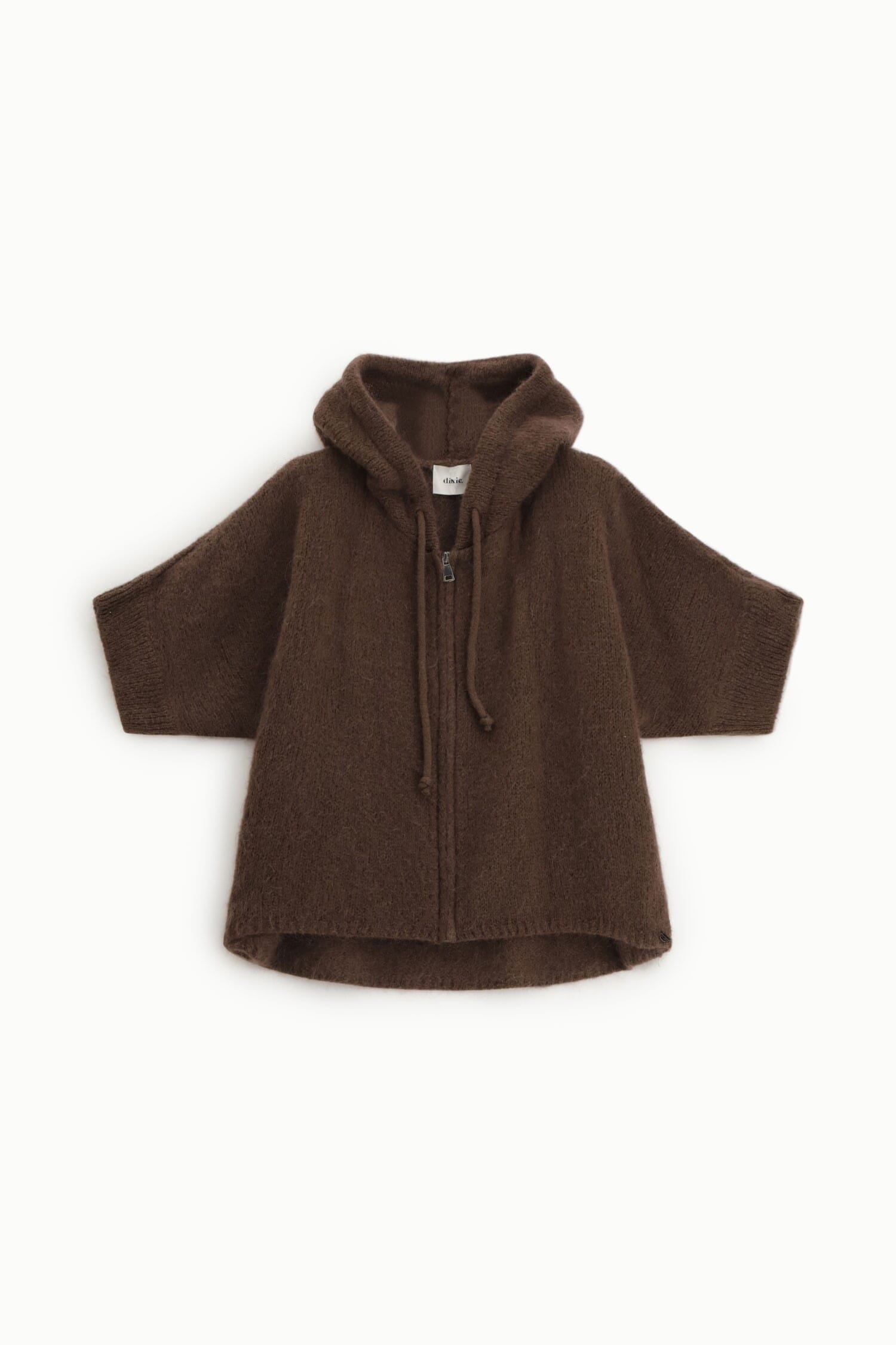 Cardigan Con Cappuccio Zip E Maniche Al Gomito Dixie